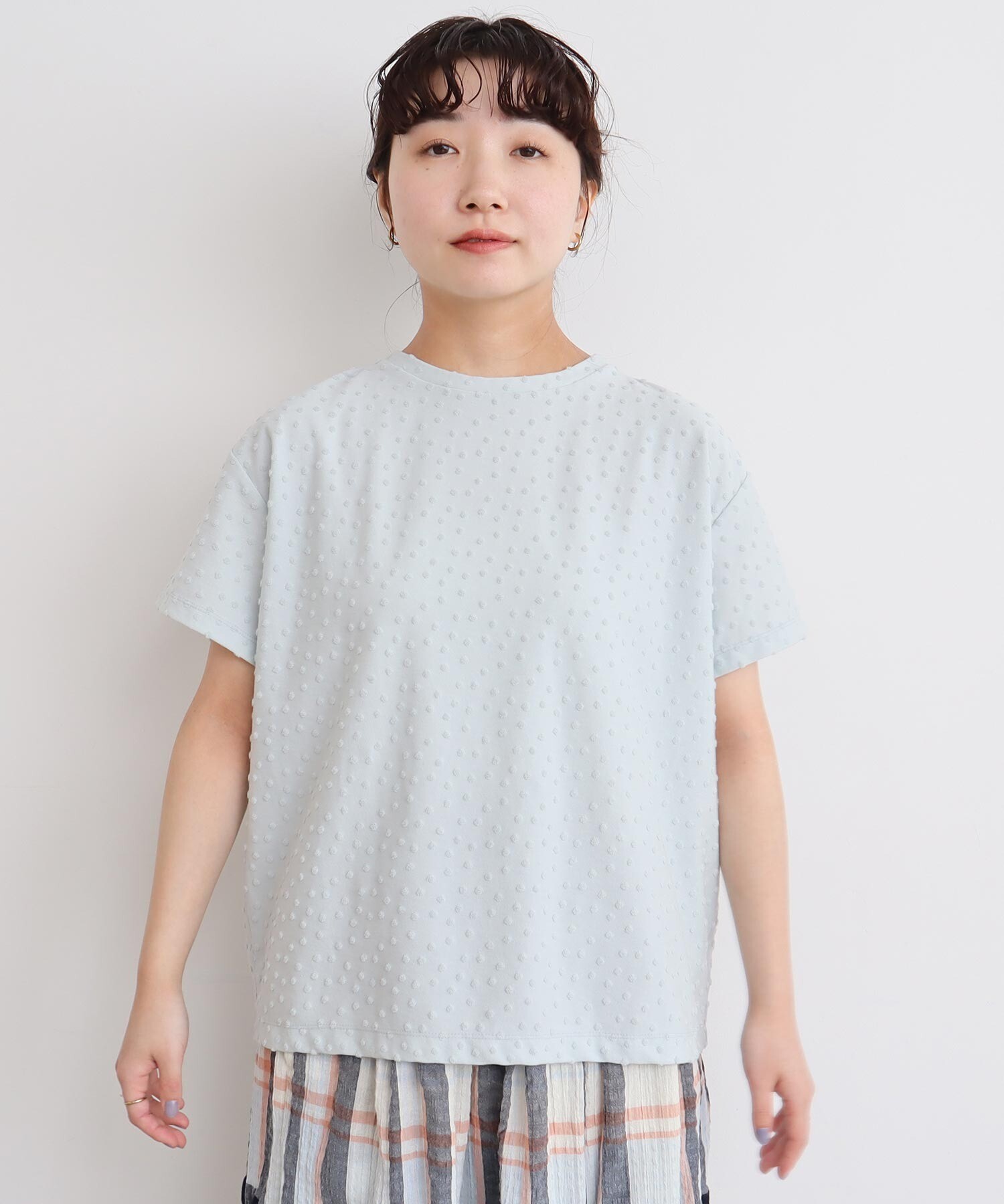 tシャツ SALON1979/布帛切替ニットチュニック レディース and it_ カットソー レディース 半袖 Tシャツ 綿 チュニック