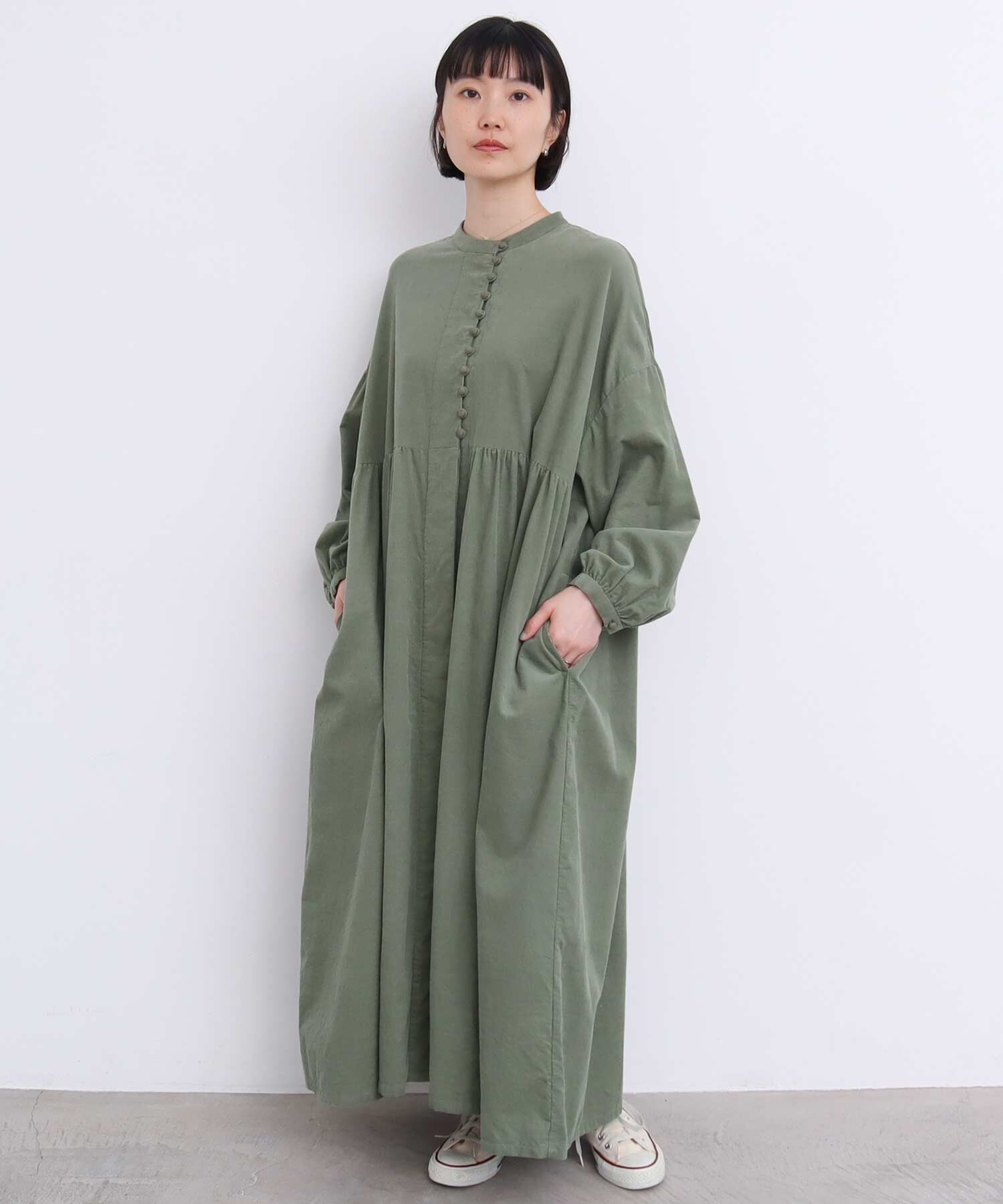 ヌキテパ×フレームワーク コラボ 別注カフタンワンピース ブルー ne Quittez pas - 美品✨ヌキテパ 花柄ワンピース ブルー