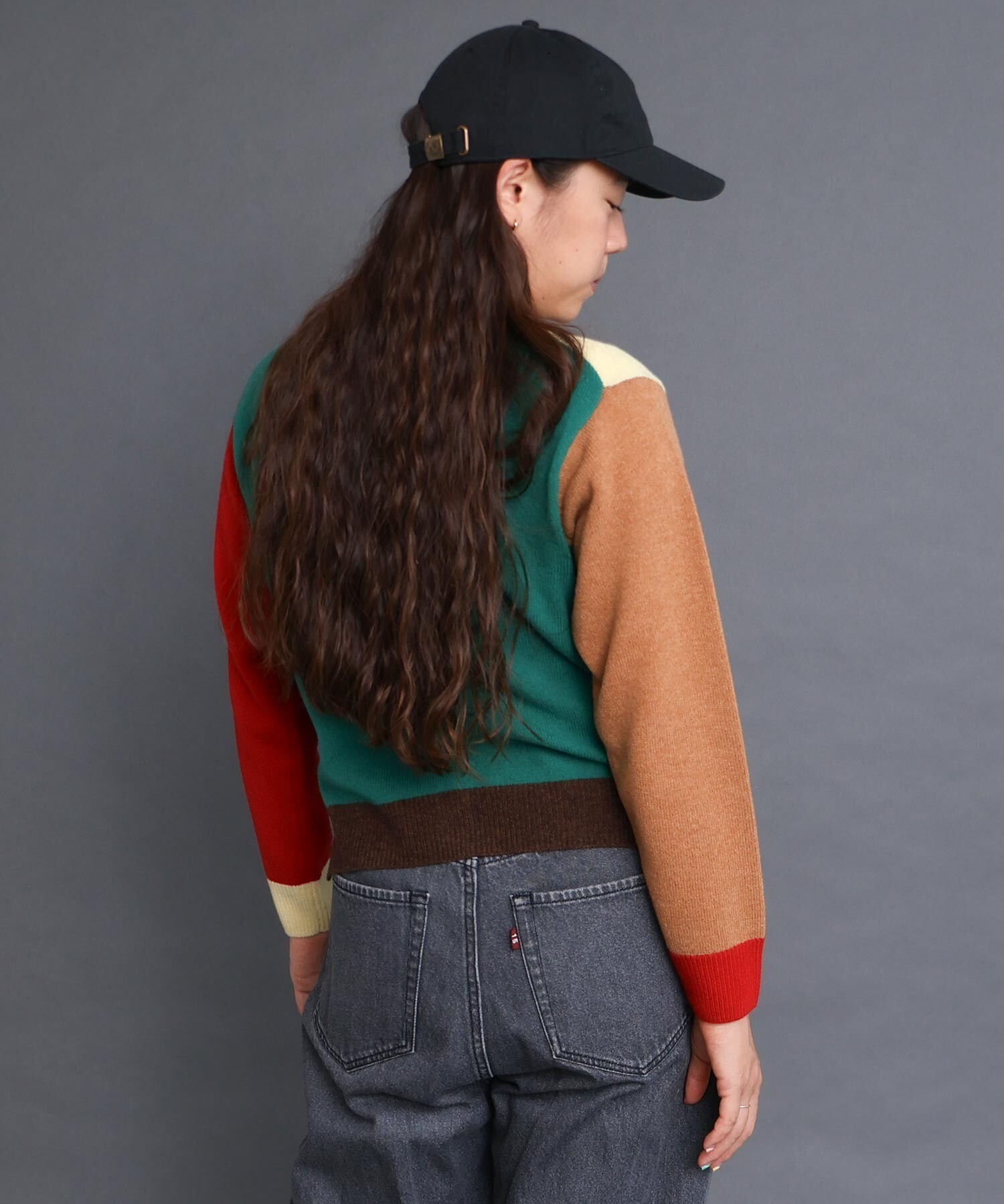 AMBIDEX Store 〇UPW数字刺繍クルーカーディガン (F パープル): l