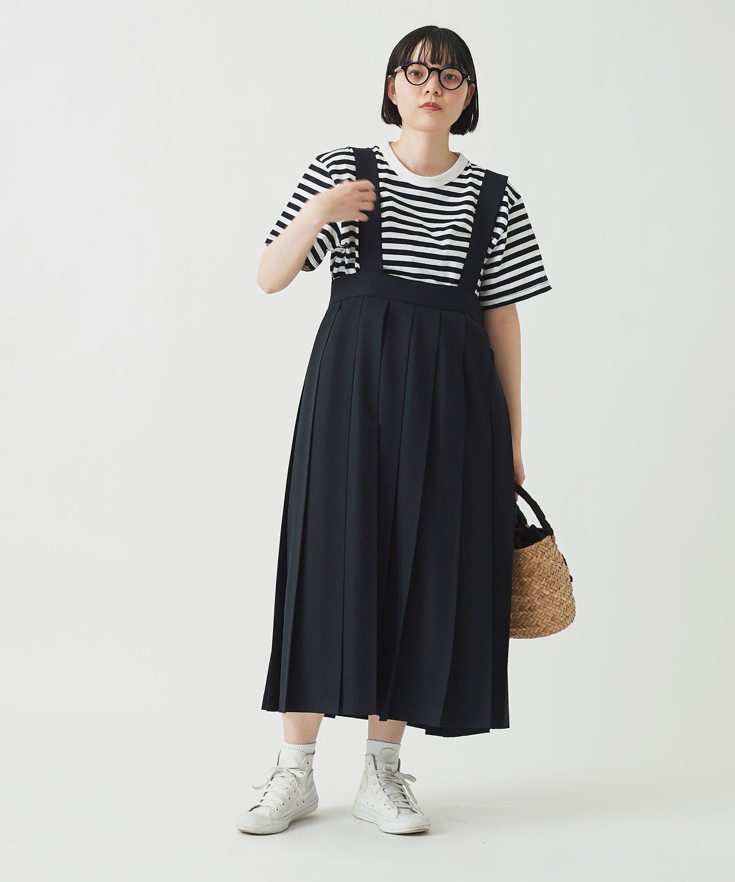 AMBIDEX Store △○OJO suspender pleats skirt(F シロ): l'atelier du