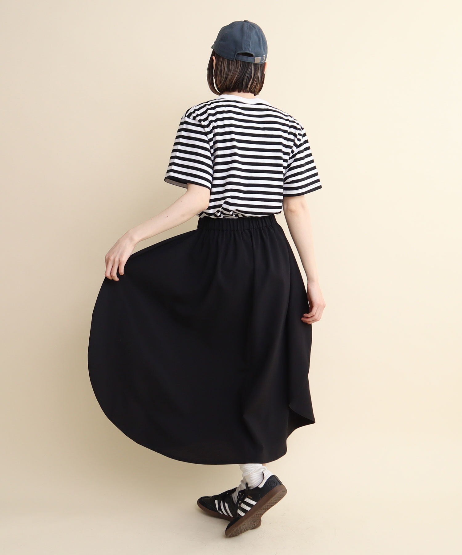 AMBIDEX Store 【予約販売】△○BLACK full moon skirt(F クロ): l 