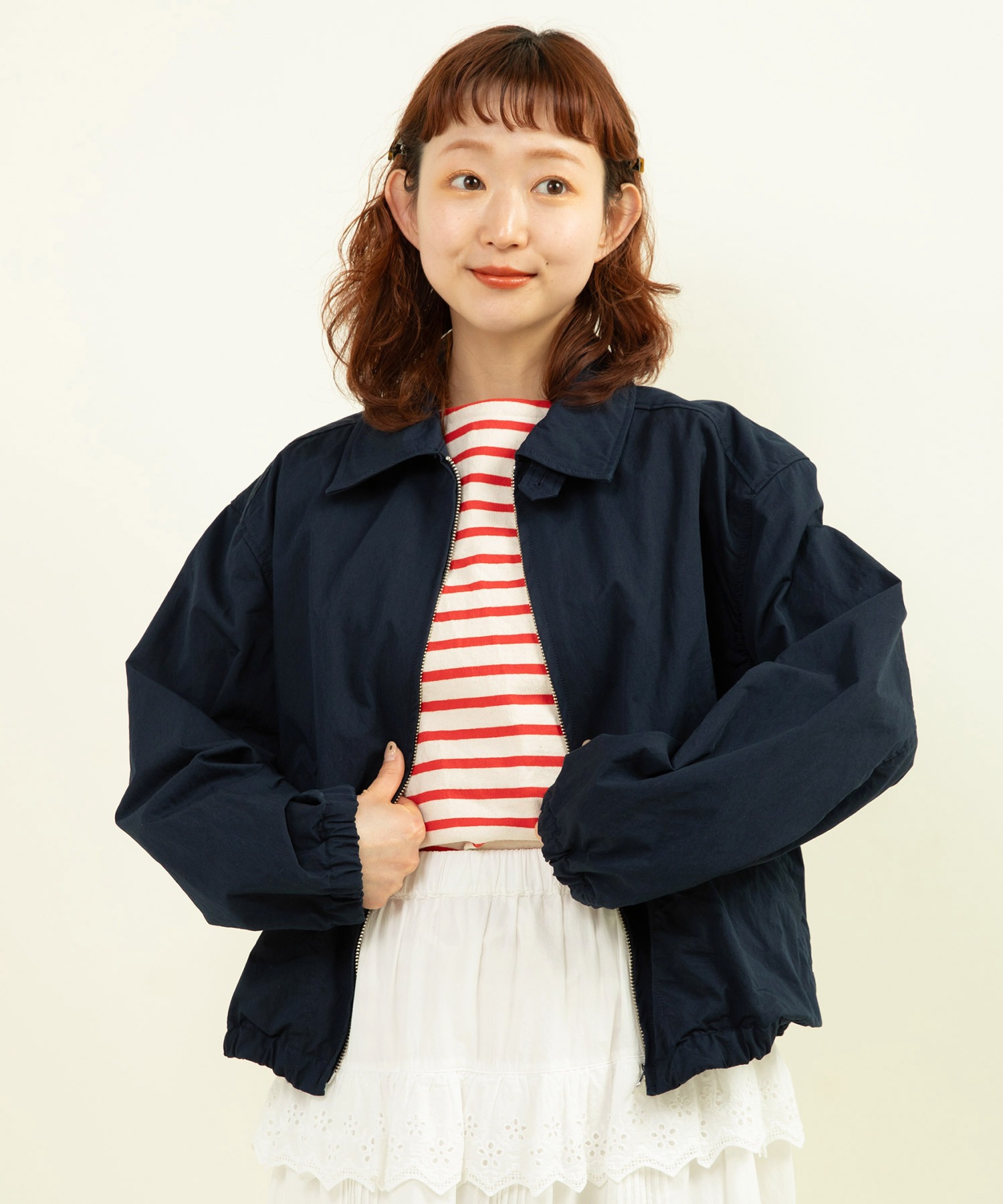 コットン/ナイロン ハイカウントツイル スウィングトップブルゾン