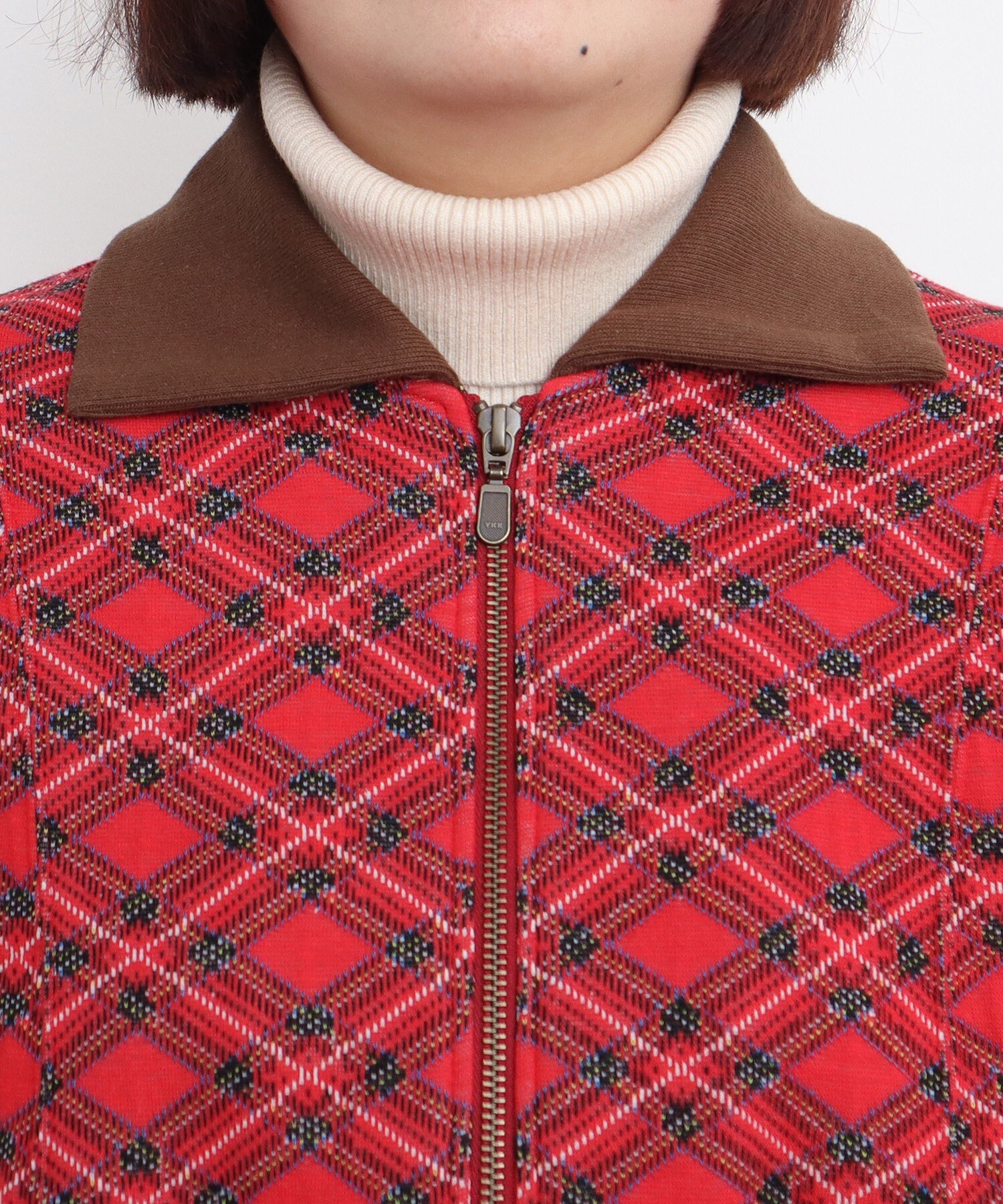 【限定値下げ】PICK HOUSE 赤いブルゾン チェック柄 限定値下げ】PICK HOUSE 赤いブルゾン チェック柄 ブルゾン（レッド