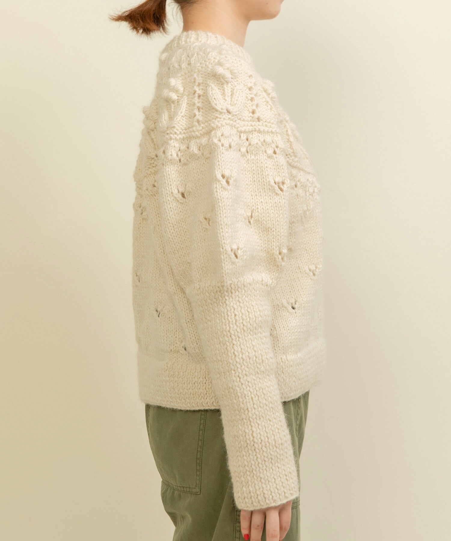 AMBIDEX Store ○ネパールギルボックス 求心もよう編みプルオーバー(F