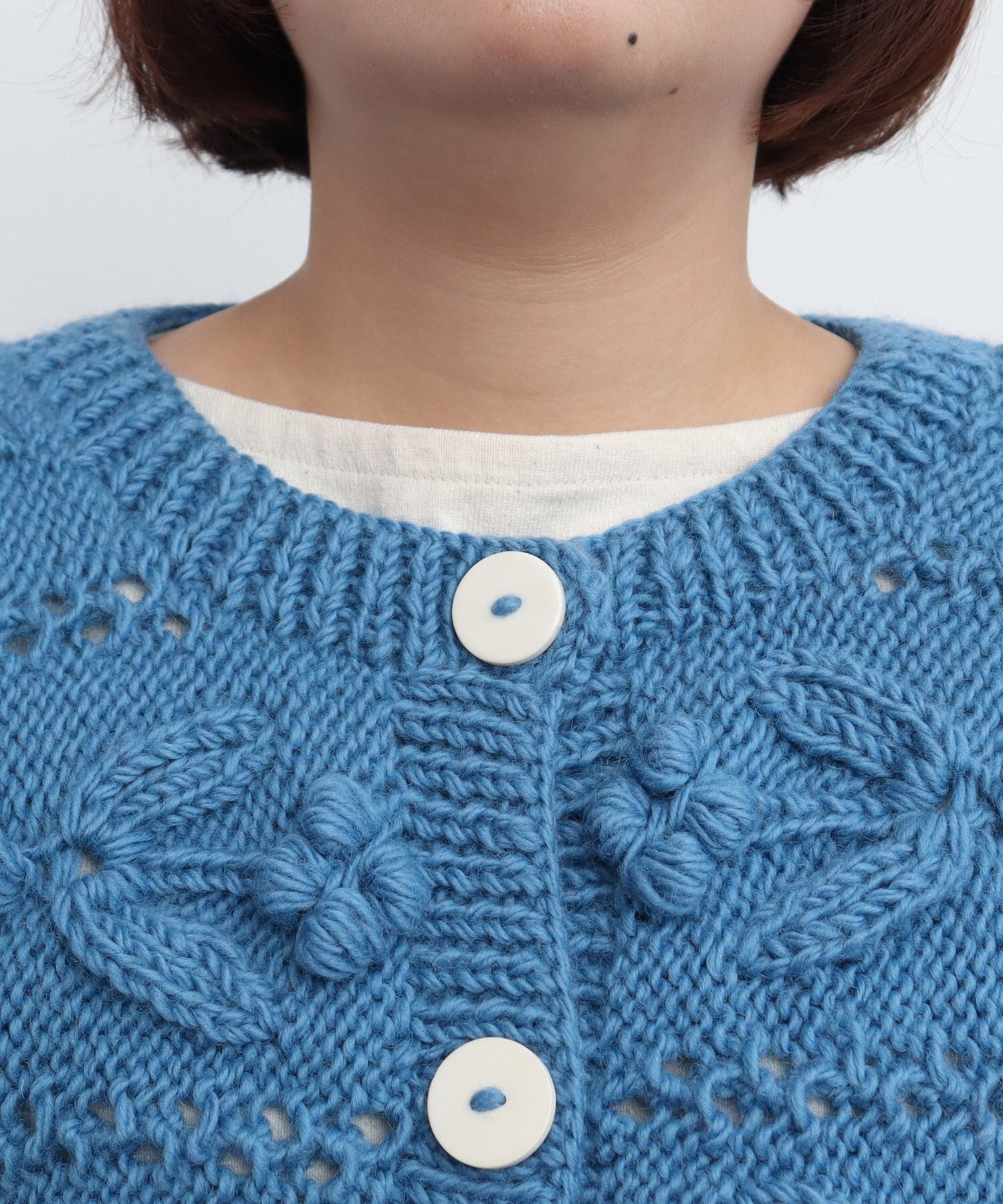 ネパールギルボックス もよう編みショートカーディガン