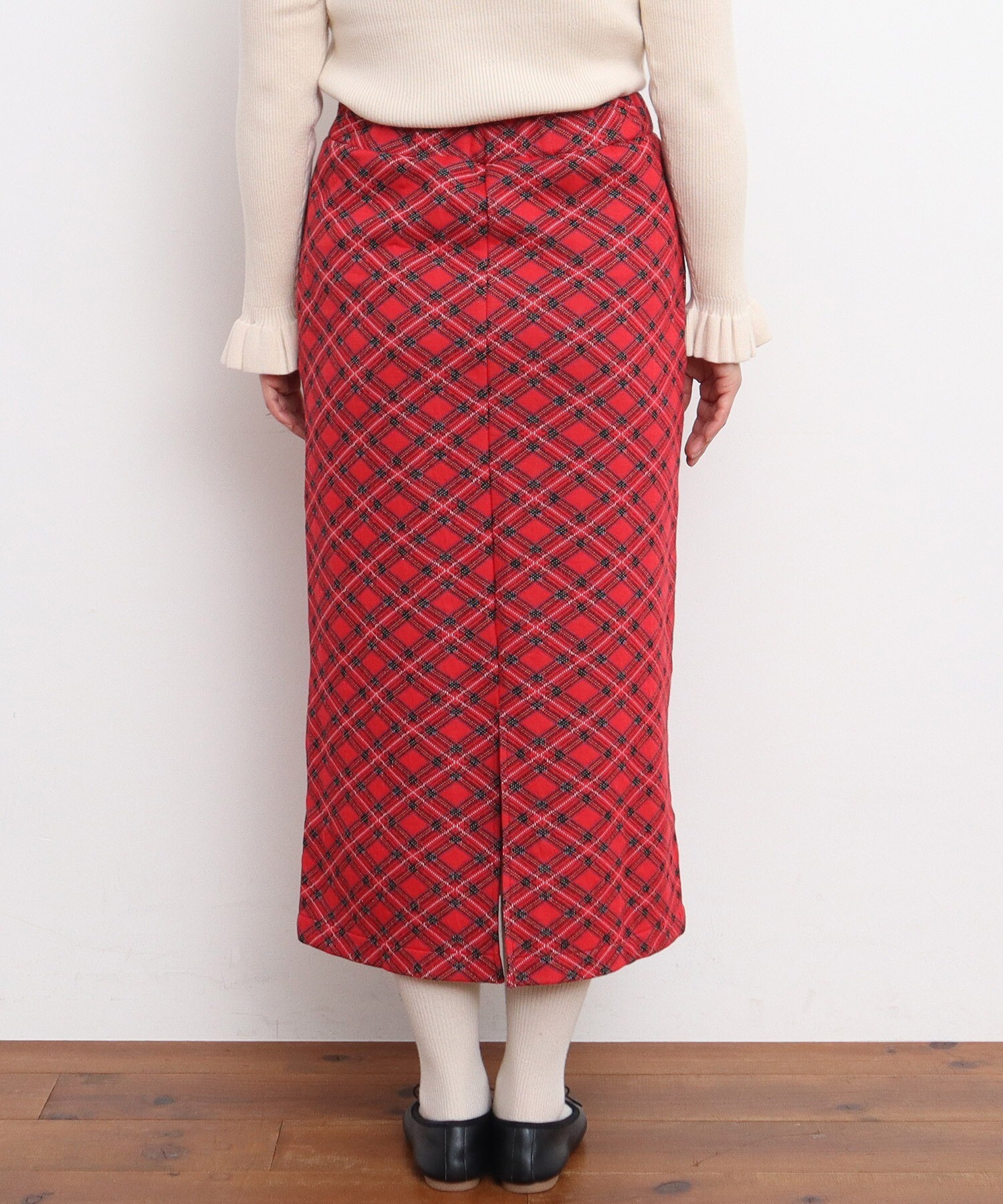 AMBIDEX Store チェック柄キルトジャカード スカート(F アカ): CHILD WOMAN