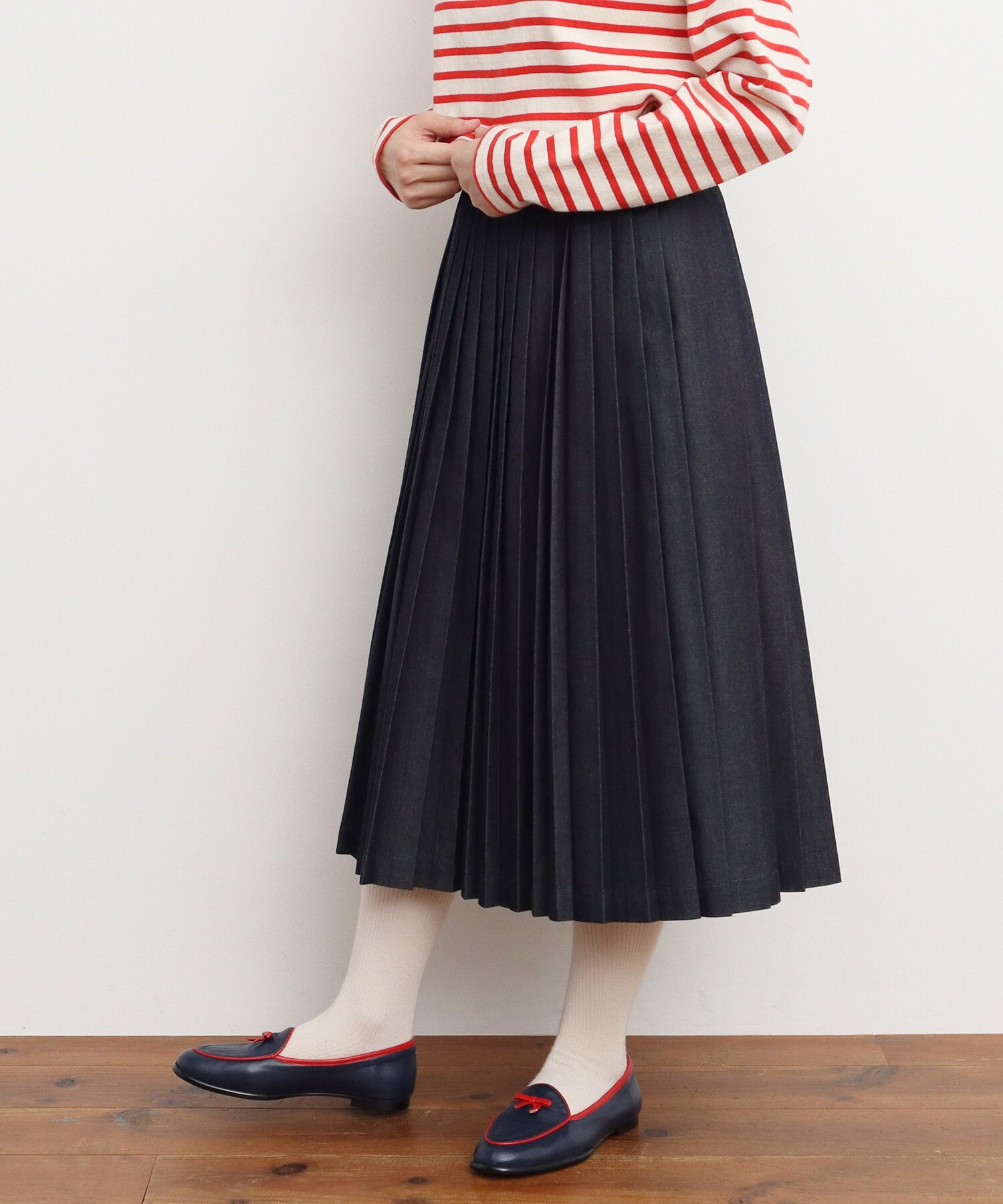 AMBIDEX Store 〇ライトオンスデニム プリーツスカート【サイズ展開あり】(36 コン): Dot and Stripes CHILD  WOMAN