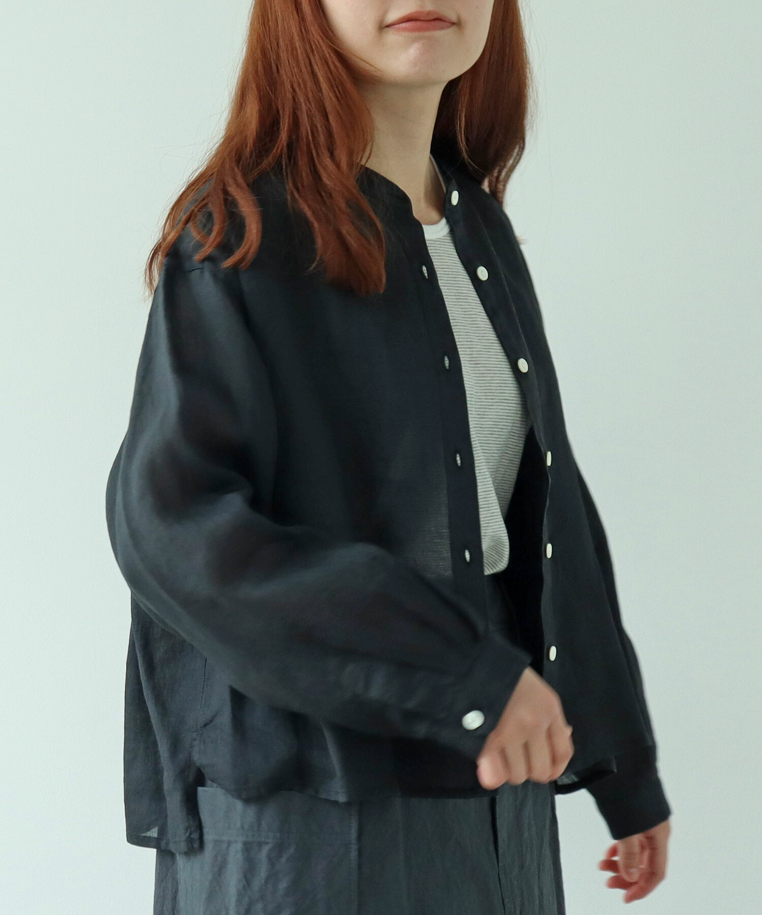 AMBIDEX Store 〇 Ramie ショート ブラウス(F ベージュ): bulle
