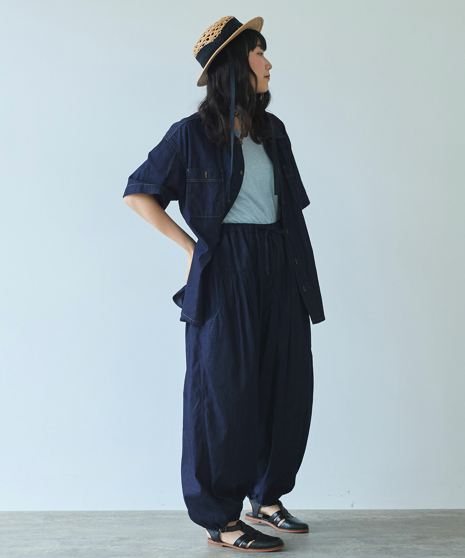AMBIDEX Store 〇 5.5oz denim オーバーシャツ(F インディゴ