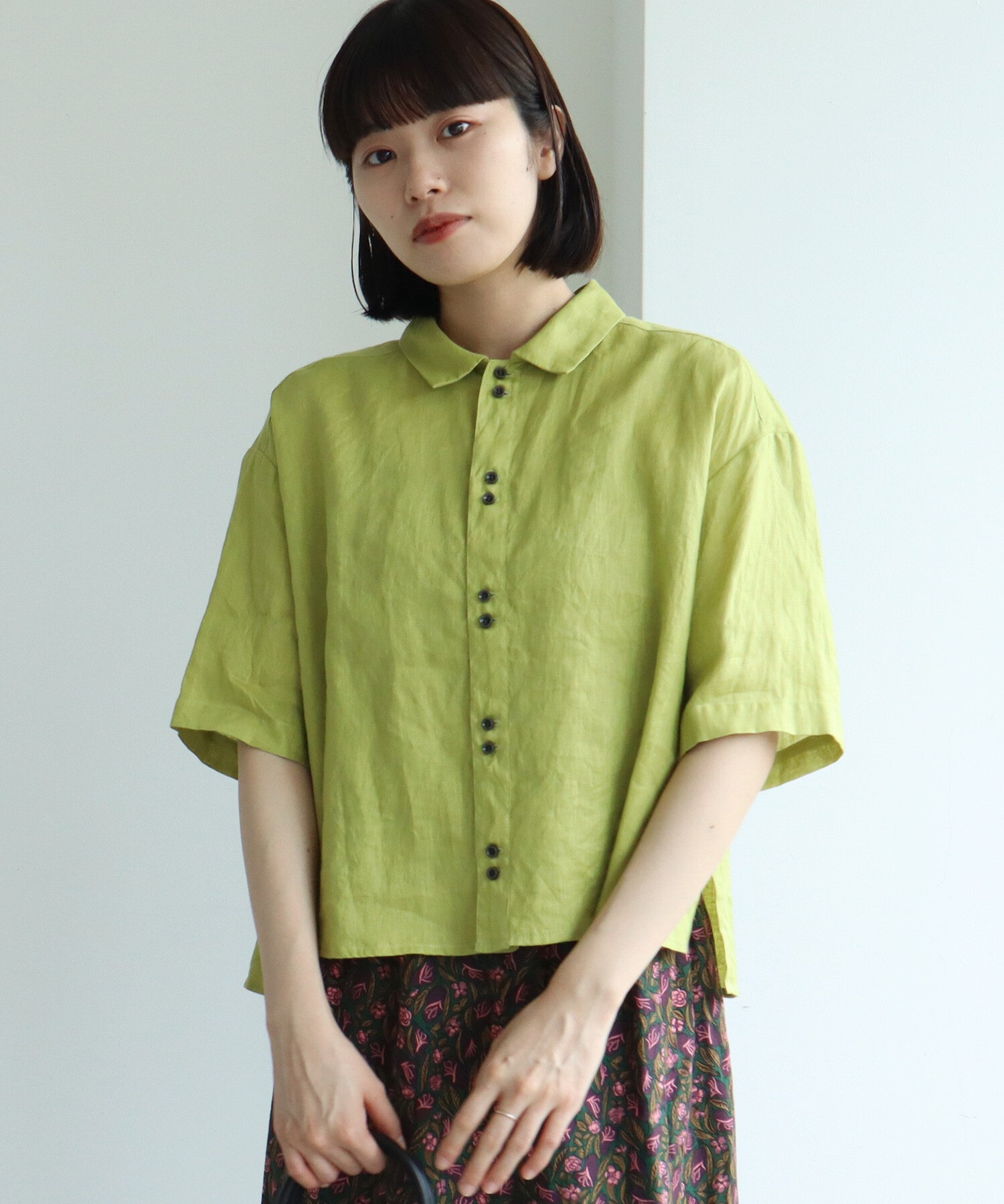 AMBIDEX Store △60s フレンチリネン boy shirt(F アカ): bulle de savon