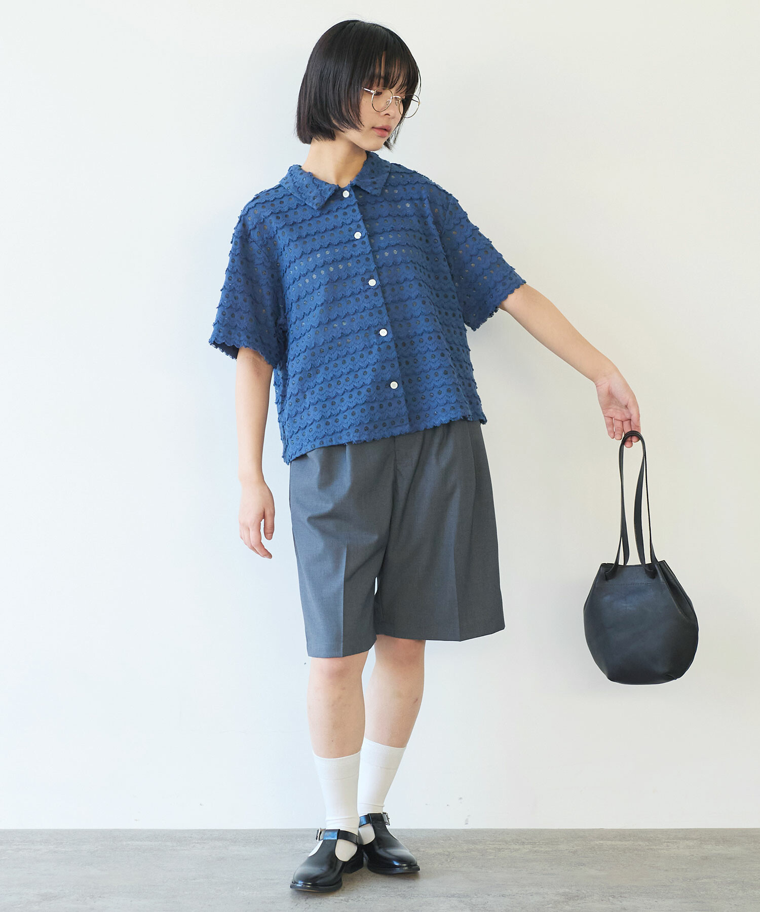 AMBIDEX Store △〇 naminami レース ブラウス(F アオ): bulle de savon