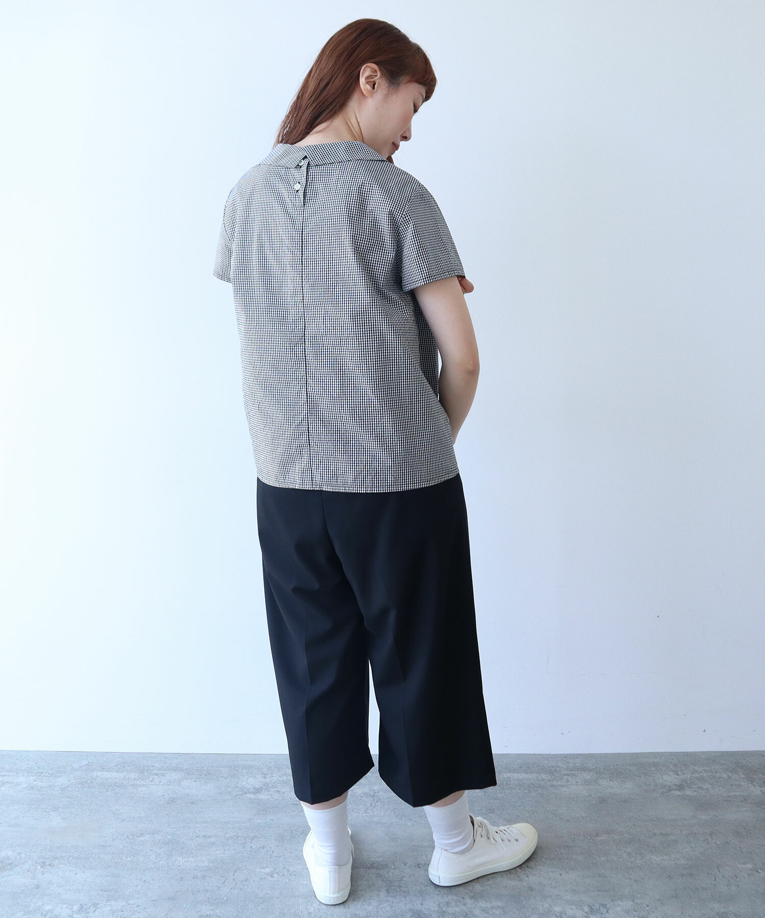 AMBIDEX Store △〇 itsumo 丸襟 半袖ブラウス(F シロ): bulle de savon