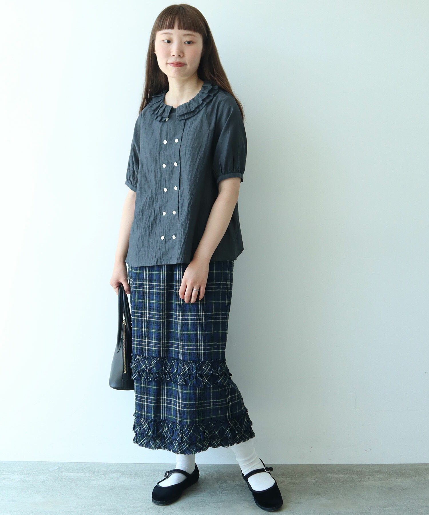 ブラウス シャツ コットン/キュプラ ローンIBK 半袖bebe ブラウス レディース bulle de savon（ビュルデサボン）の「コットン/キュプラ ローン