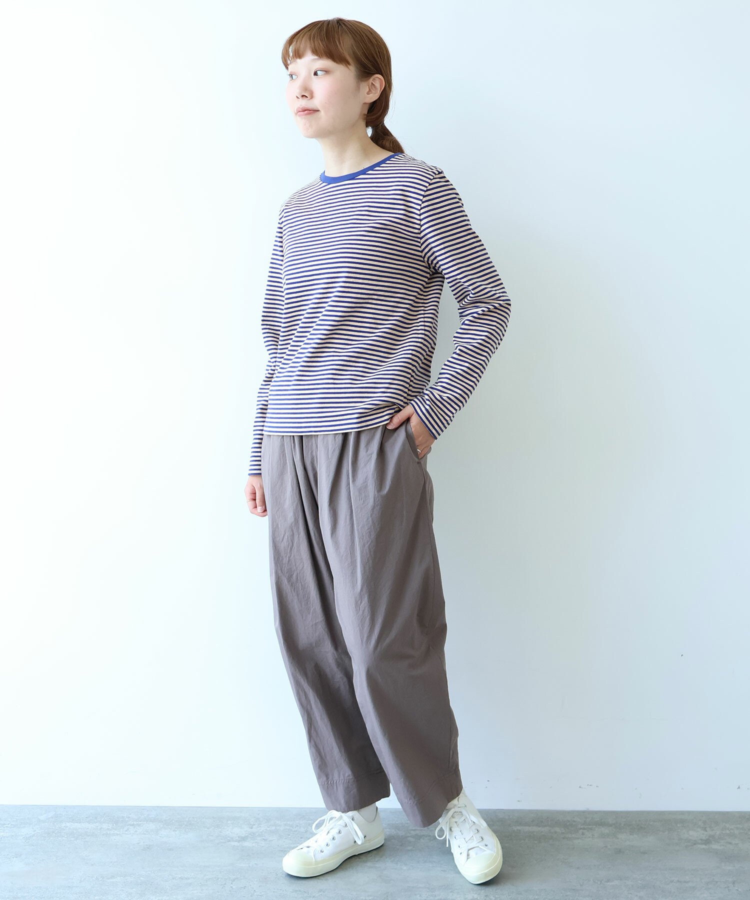 AMBIDEX Store vintage border Tシャツ(F オレンジ×アオ): bulle de savon