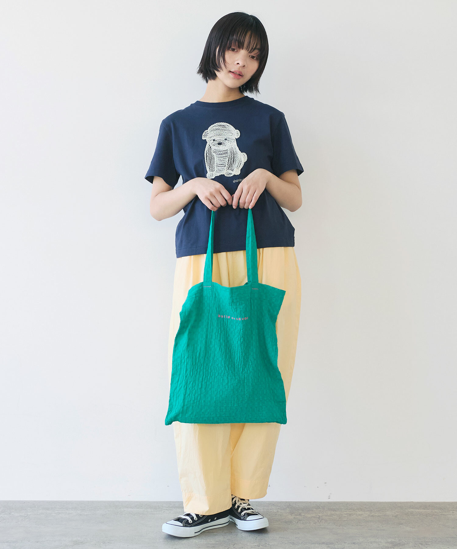 AMBIDEX Store 〇 しょんぼりいぬ 刺繍 Tシャツ(F アカ): bulle