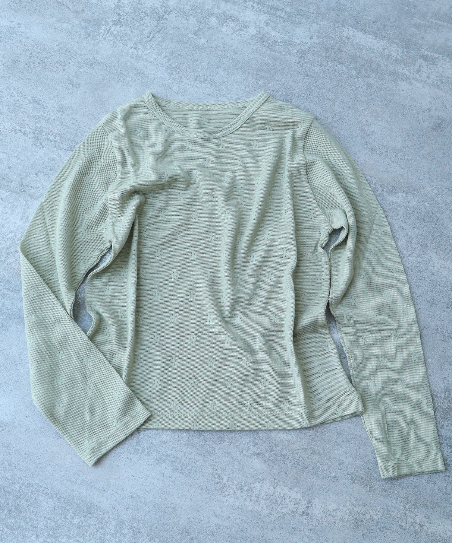 AMBIDEX Store △〇 hana×mesh ジャカード 長袖プルオーバー(F シロ