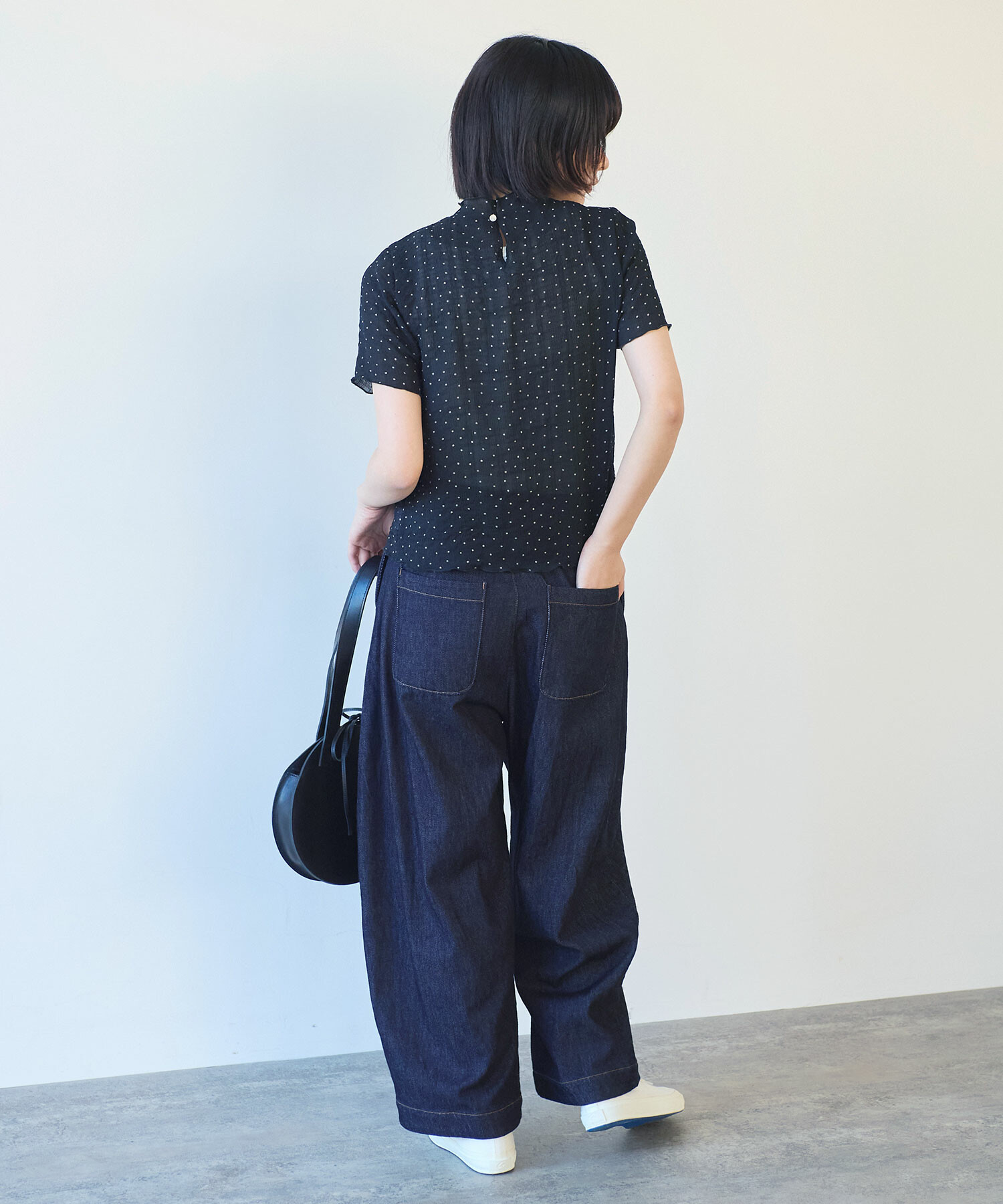 AMBIDEX Store △〇 syuwa syuwa ドット ハイネック半袖プル