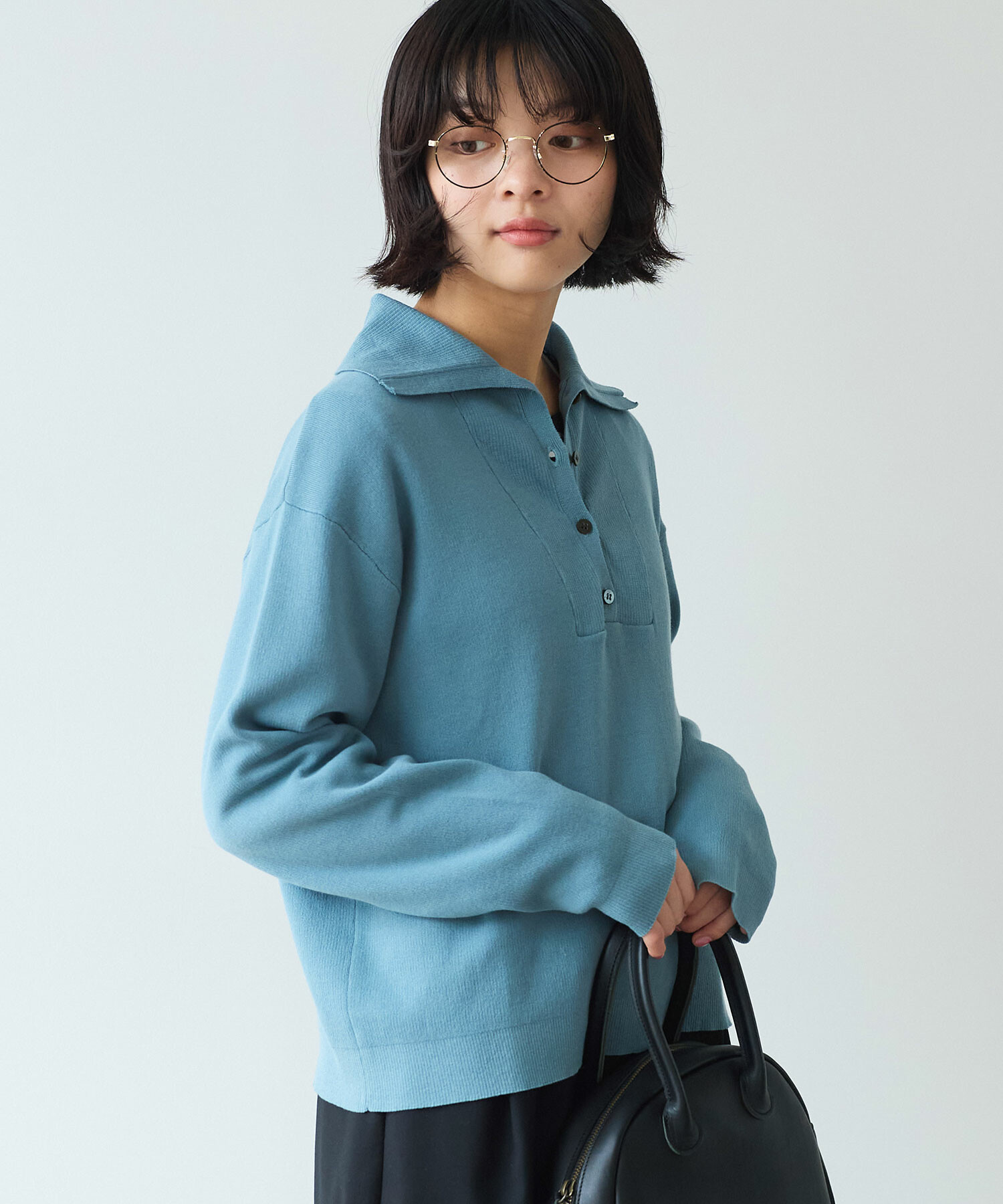 AMBIDEX Store △〇 14G mochi mochi cotton プルオーバー(F ブルー