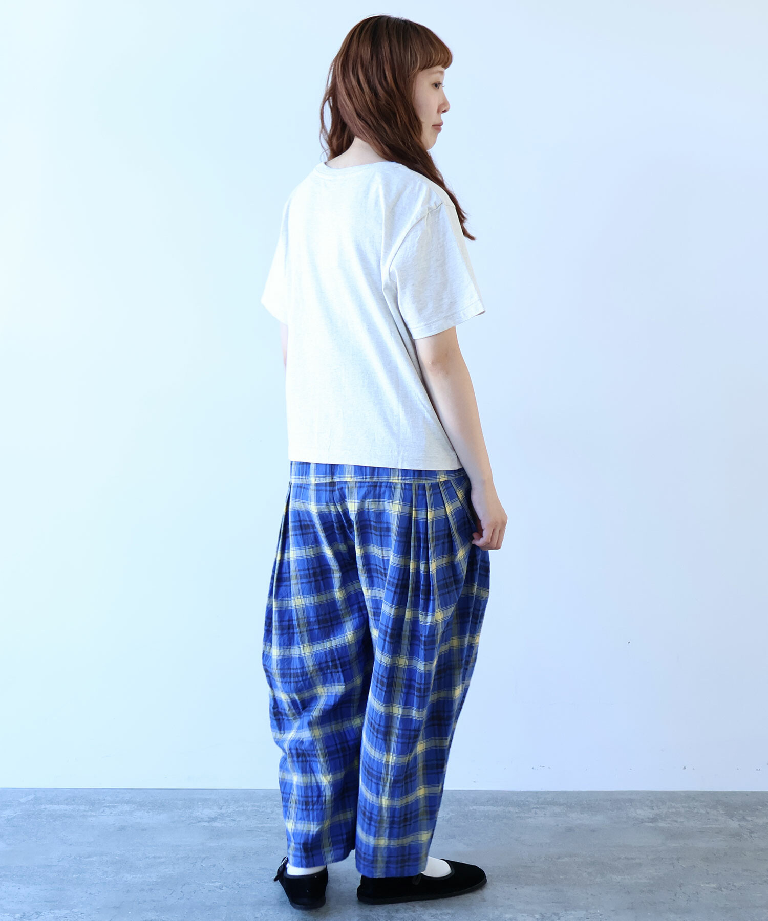 AMBIDEX Store △〇 60/1 チェック バルーンパンツ(F イエロー