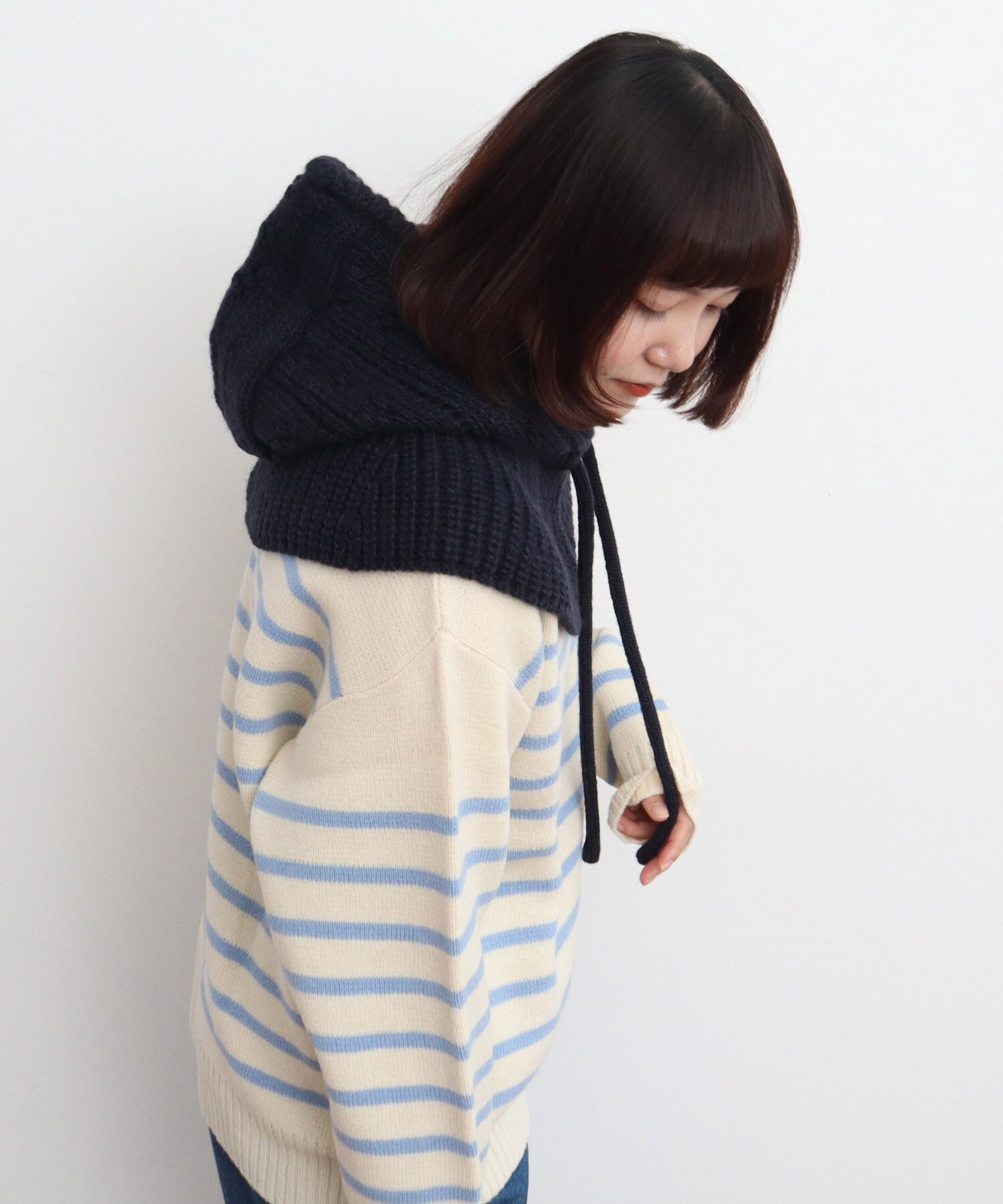 えりごんごんページ AMBIDEX Store ○1/3Wool 透かし編み フード(F キナリ): CHILD WOMAN
