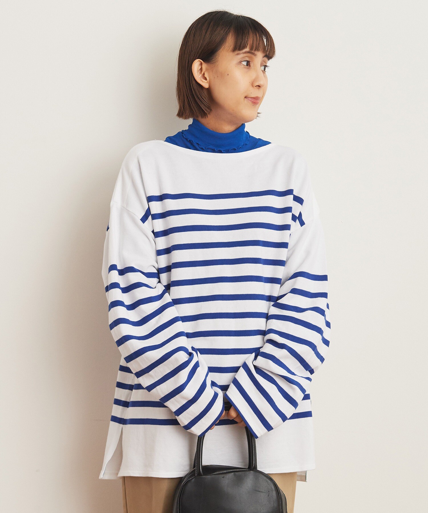 AMBIDEX Store △〇@ラッセルパネルボーダー BIGサイズプルオーバー(F アオ): Dot and Stripes CHILD WOMAN