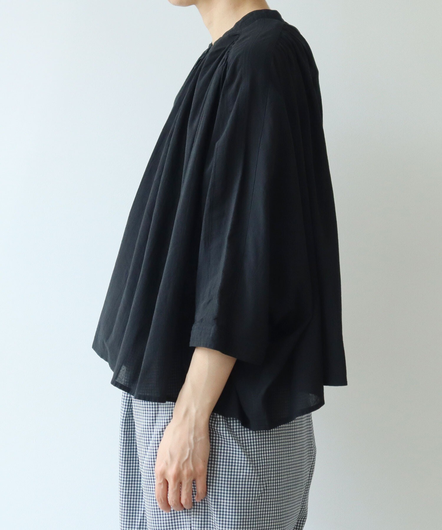AMBIDEX Store high twist/コットン product dye 2way ブラウス