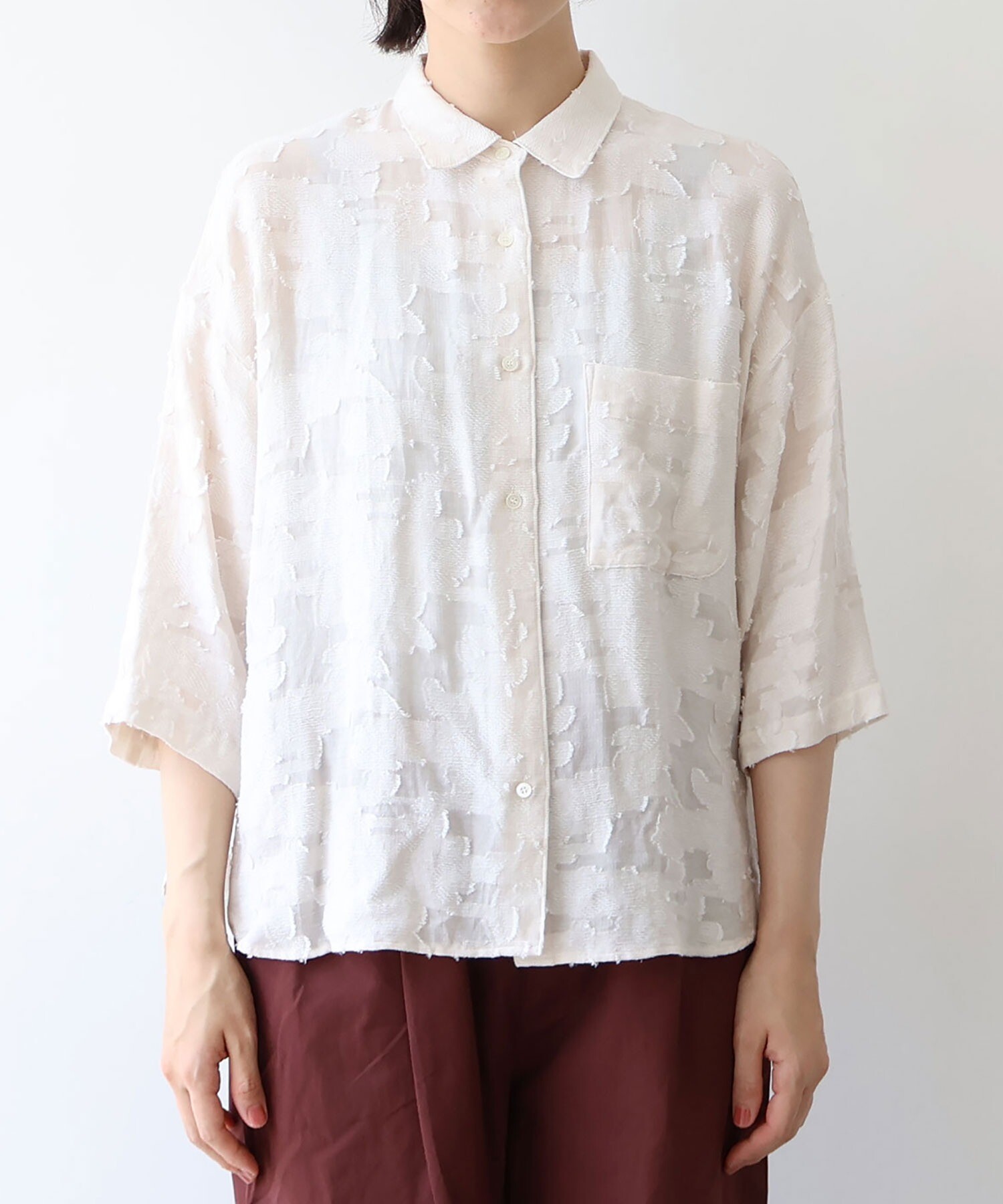 Lilly様 AMBIDEX Store △シアーカットジャカード シャツ(F クロ): yuni