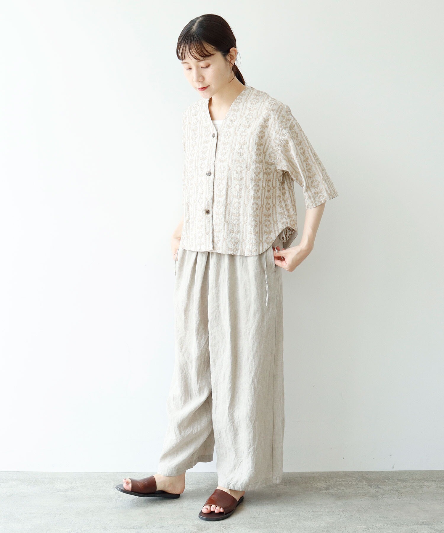 AMBIDEX Store △L/embroidely haori ブラウス(F クロ): yuni