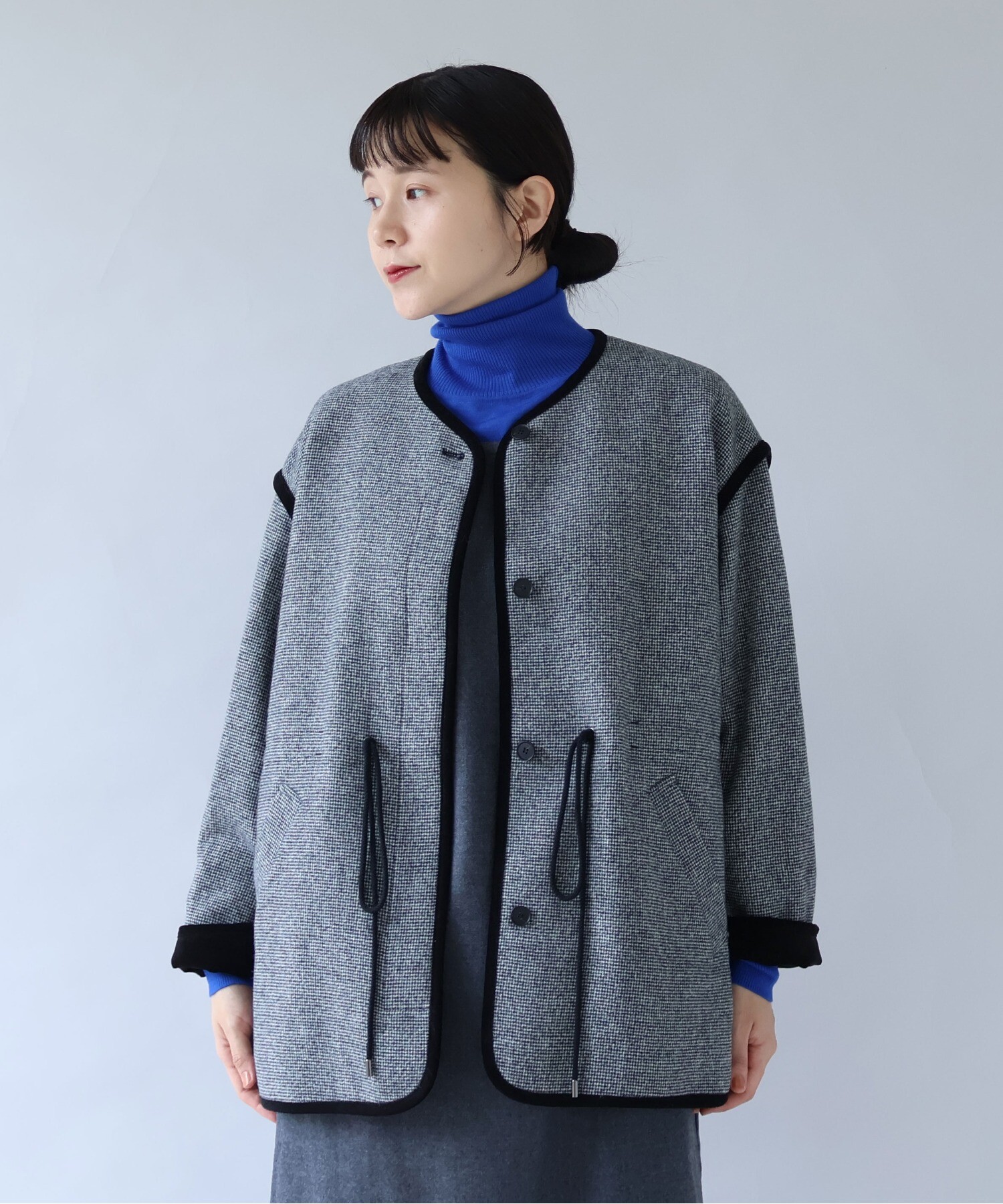 myiページ AMBIDEX Store ○British wool micro check haoriコート(F カーキ): yuni