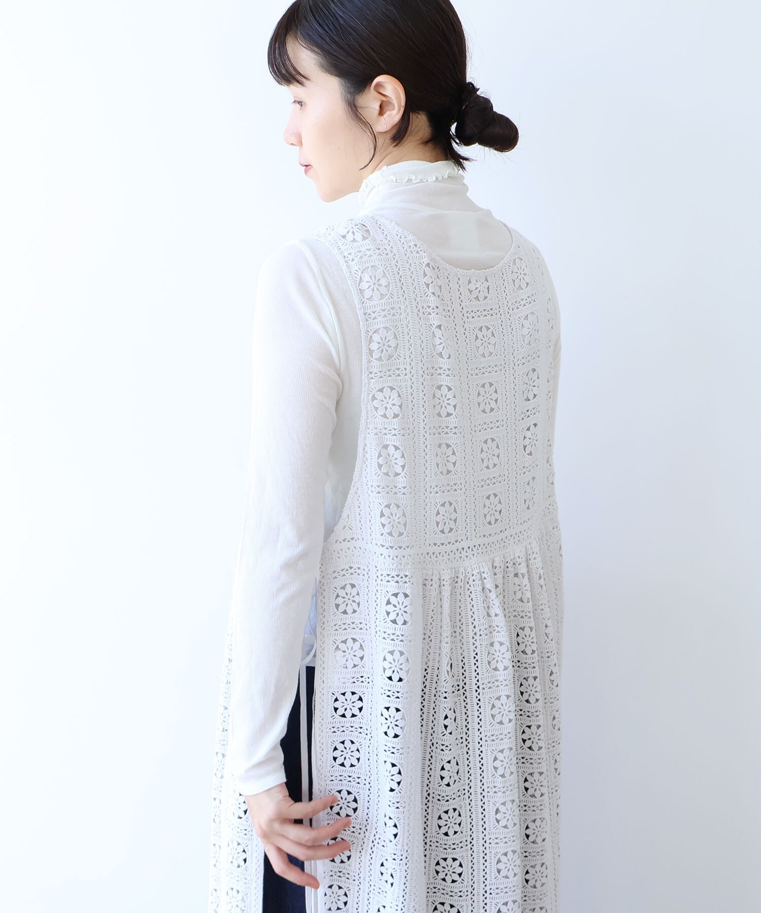 AMBIDEX Store ○コットンレース side open ワンピース(F アンティーク