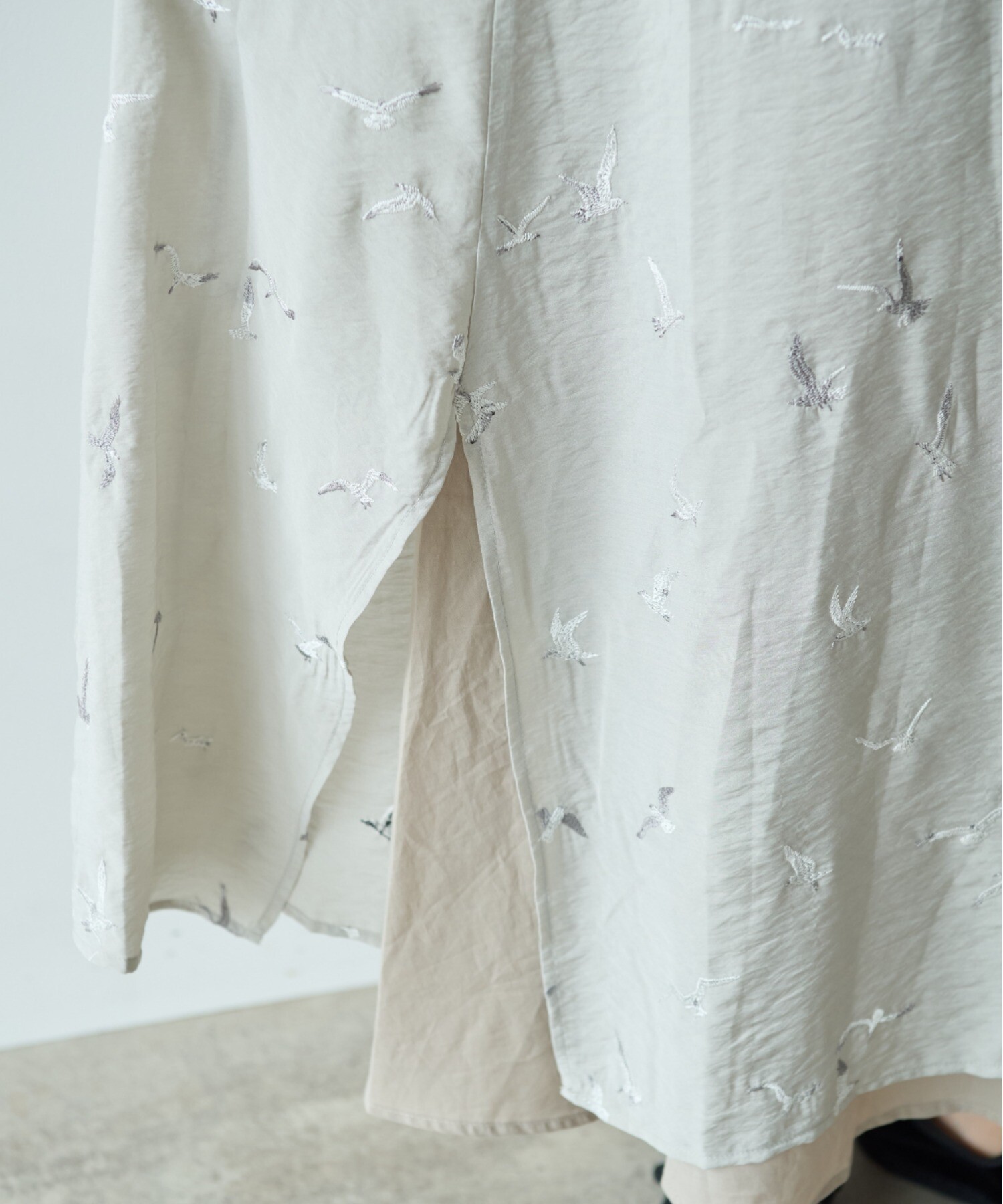 AMBIDEX Store ○bird刺繍 layered ワンピース(F クロ): yuni