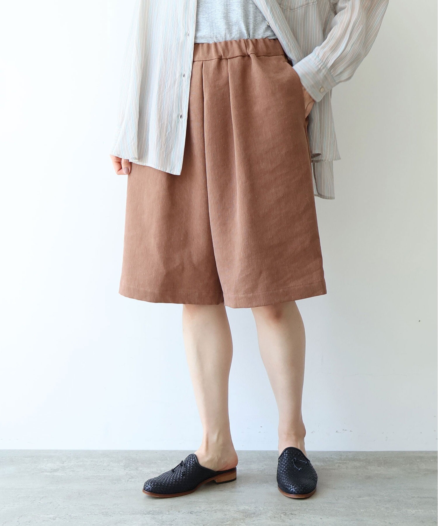 AMBIDEX Store Linen Polyester gum tack half パンツ(F キナリ): yuni