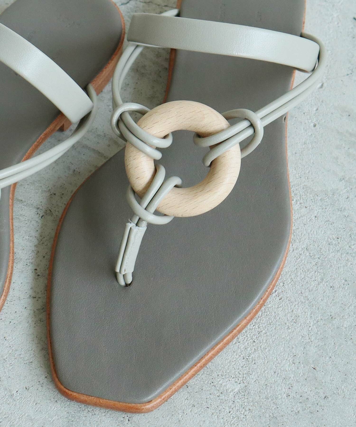 AMBIDEX Store _Fot wood ring sandals(38 クロ): note et silence.