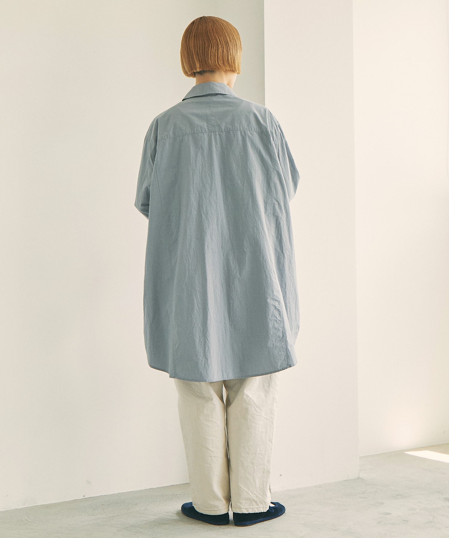 AMBIDEX Store △○ORGANIC RIP-STOP ポケSHIRTS(F BLUE GREY): FLAT