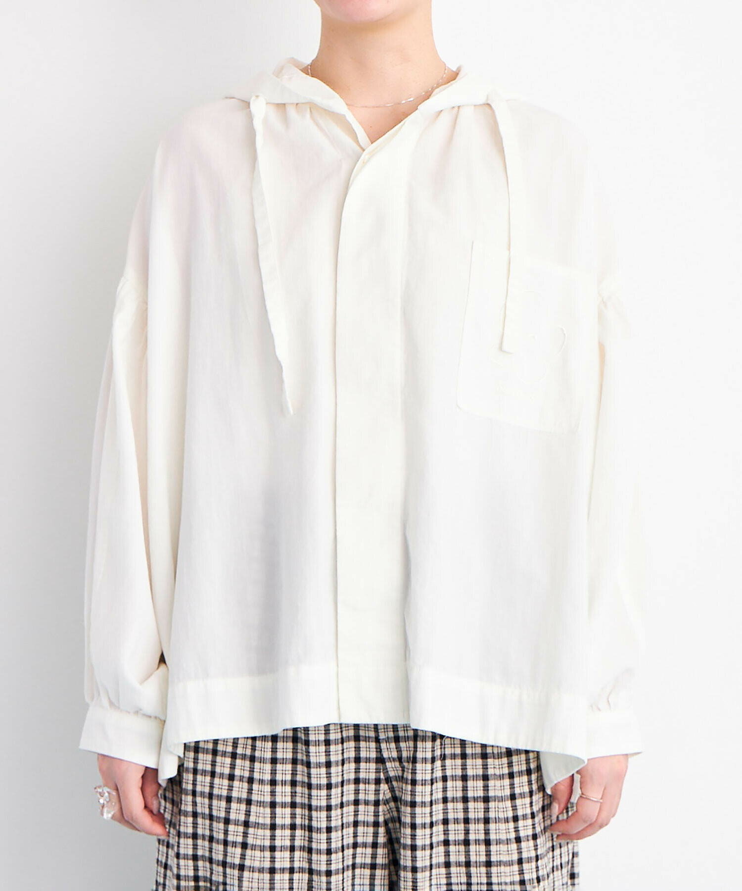 AMBIDEX Store 80/2 cyro spun OX HOODIE シャツ(F WHITE): buoybuoy
