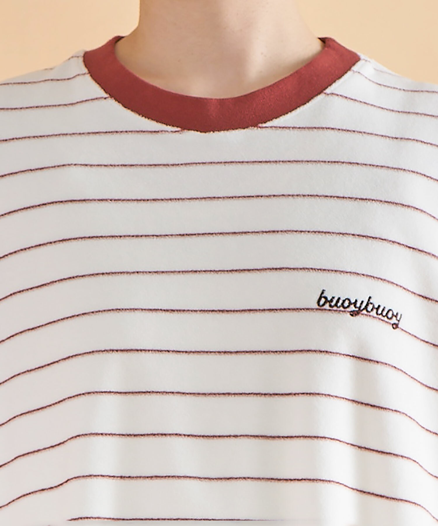 AMBIDEX Store ○pil border MINI プルオーバー(F WHITE×RED): FLAT 