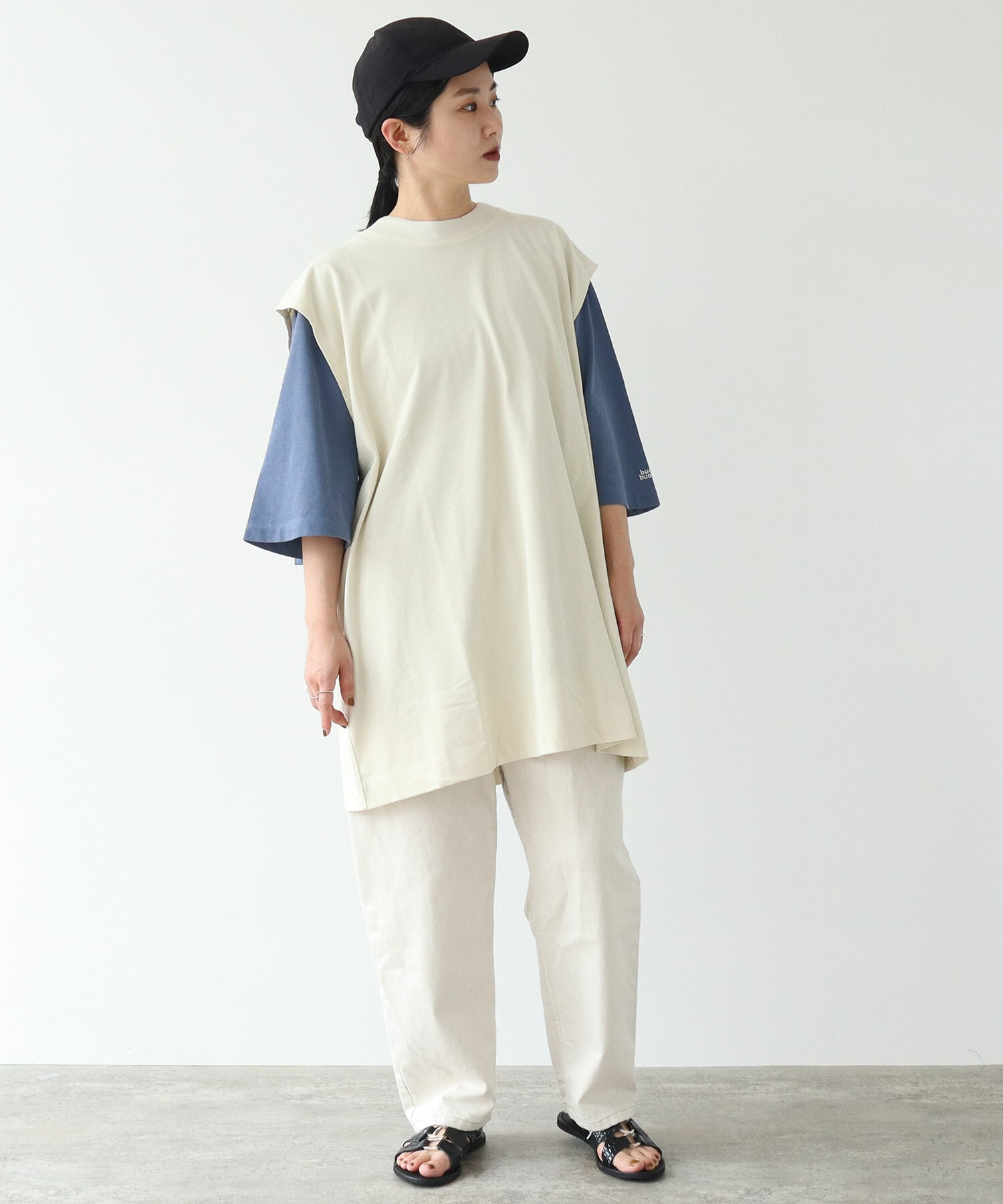 AMBIDEX Store △○VINTAGE TWIST BIG BIB T-シャツ(F GREEN): FLAT ...