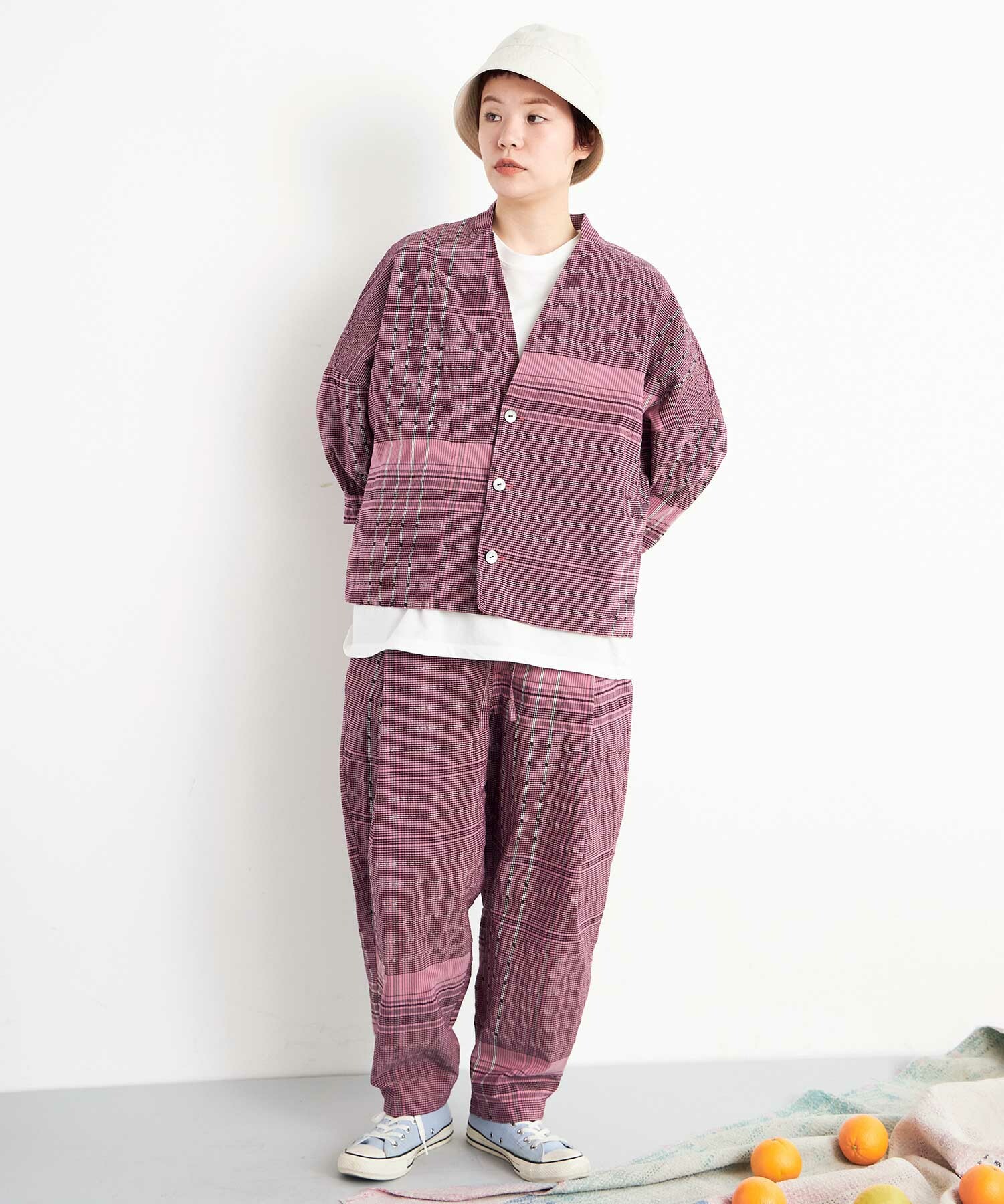 AMBIDEX Store △○DANGO DOT ギンガム シャツジャケット(F PINK