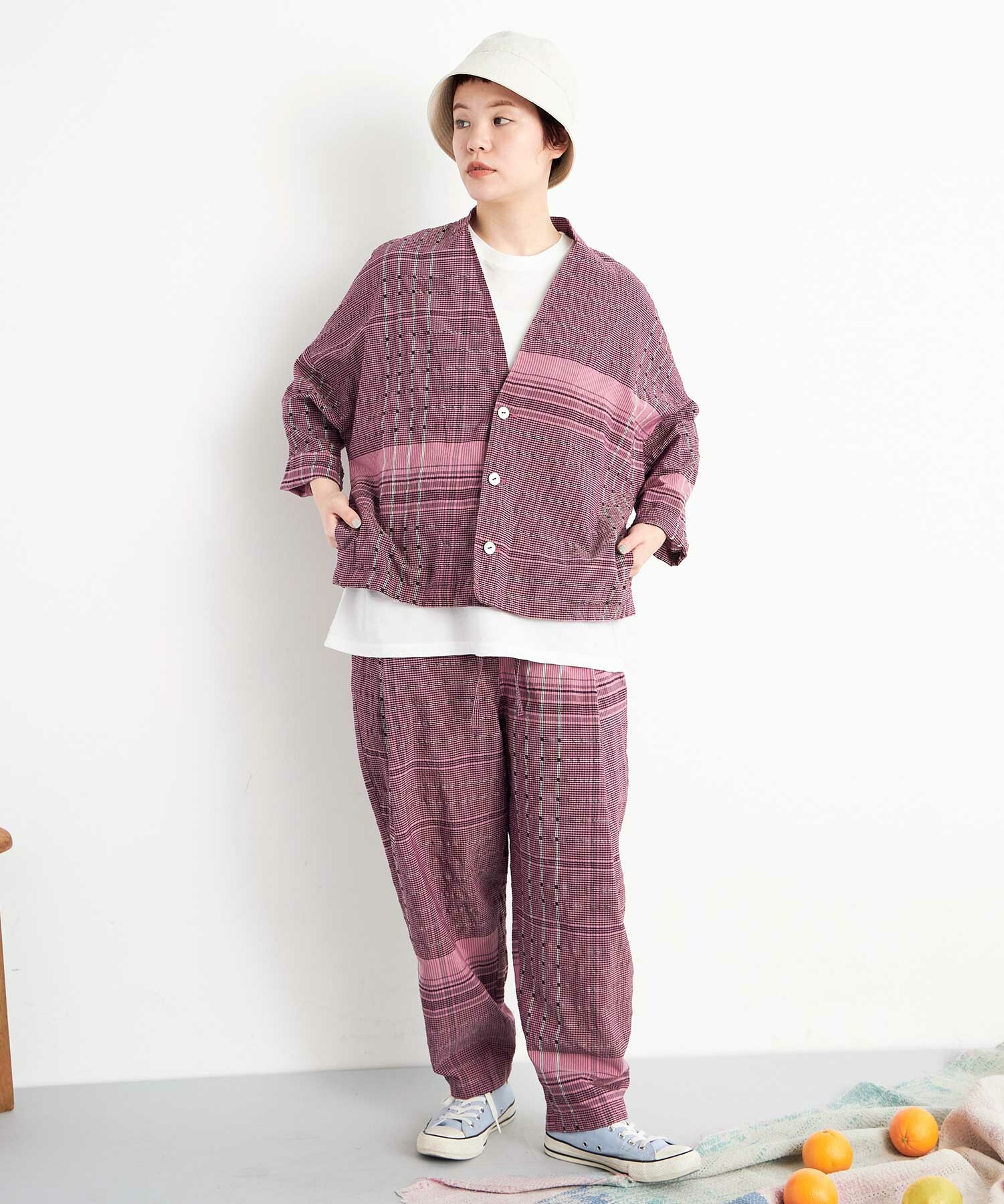DANGOです AMBIDEX Store △○DANGO DOT ギンガム パンツ(F WHT/BLACK