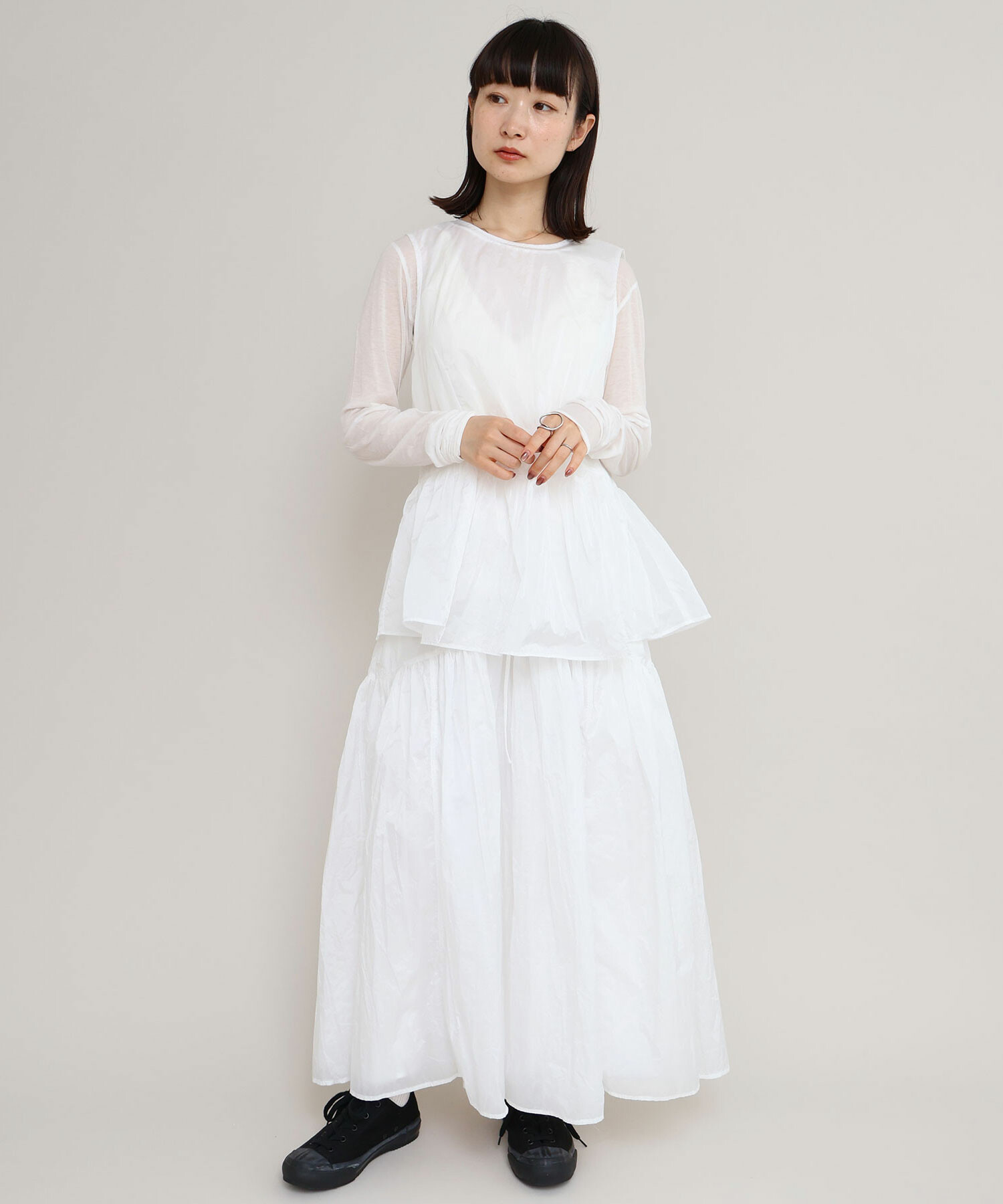 AMBIDEX Store ○〇ブライトナイロンイブキ ノースリ ブラウス(F クロ