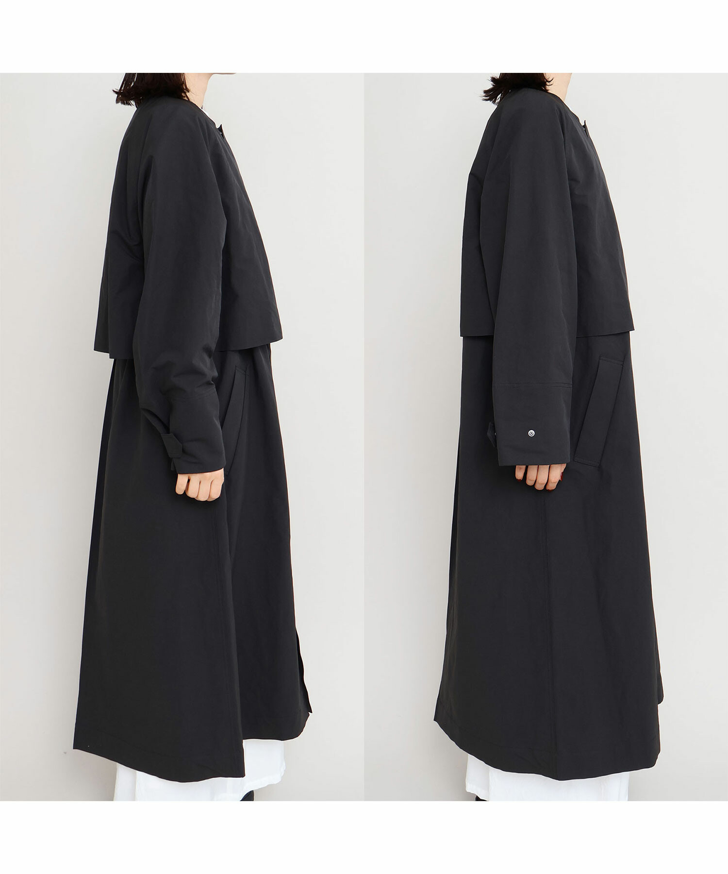 AMBIDEX Store 〇ピーチスキンタフタ ロング コート(F クロ): iki