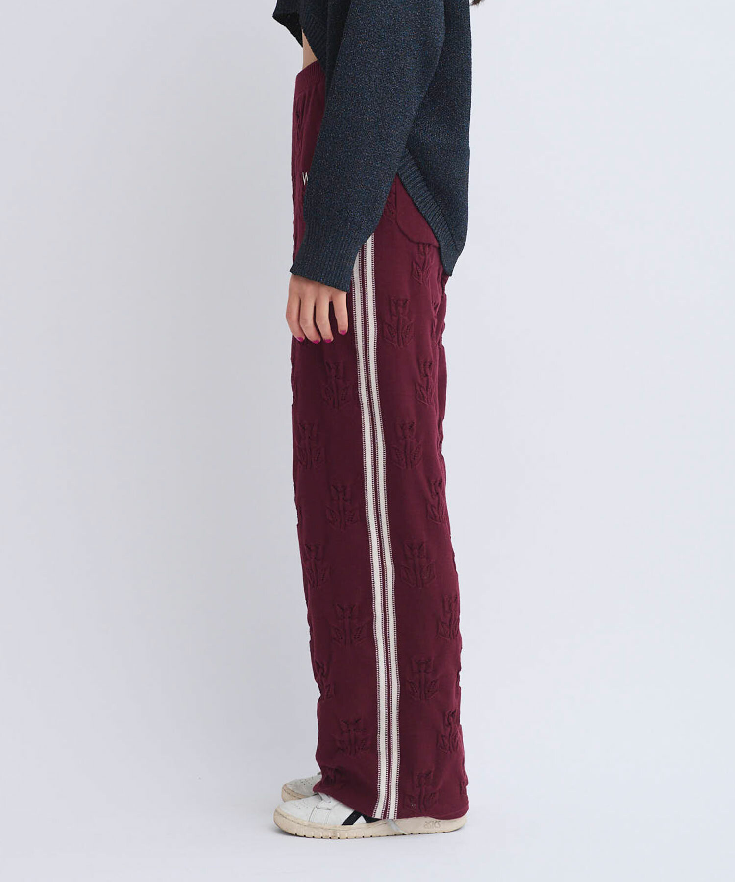 AMBIDEX Store 〇TULIP EYELET ラインパンツ(F SAX BLUE): FLAT