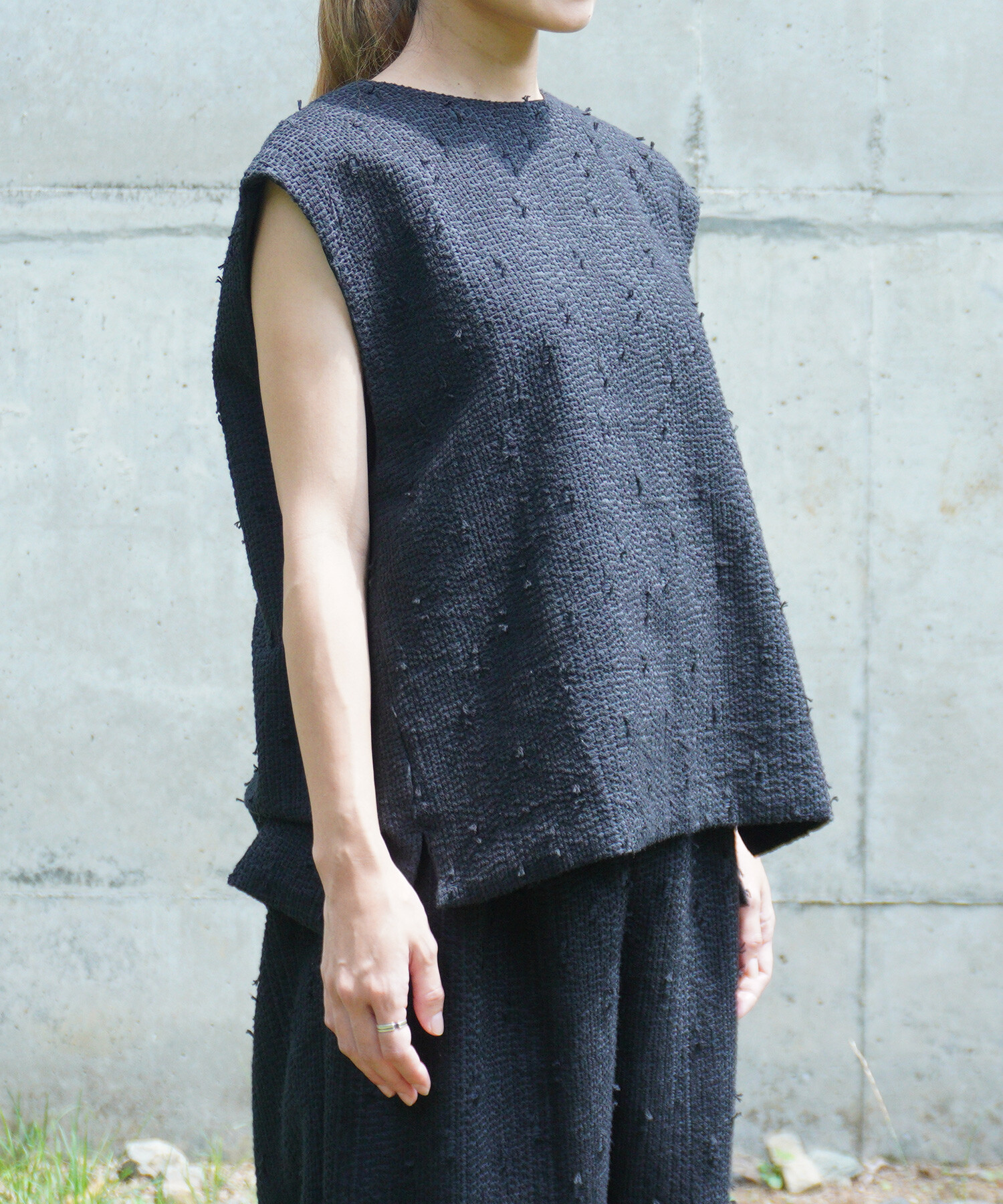 AMBIDEX Store △〇sashiko jacquard ベスト(F ピンク): FLAT