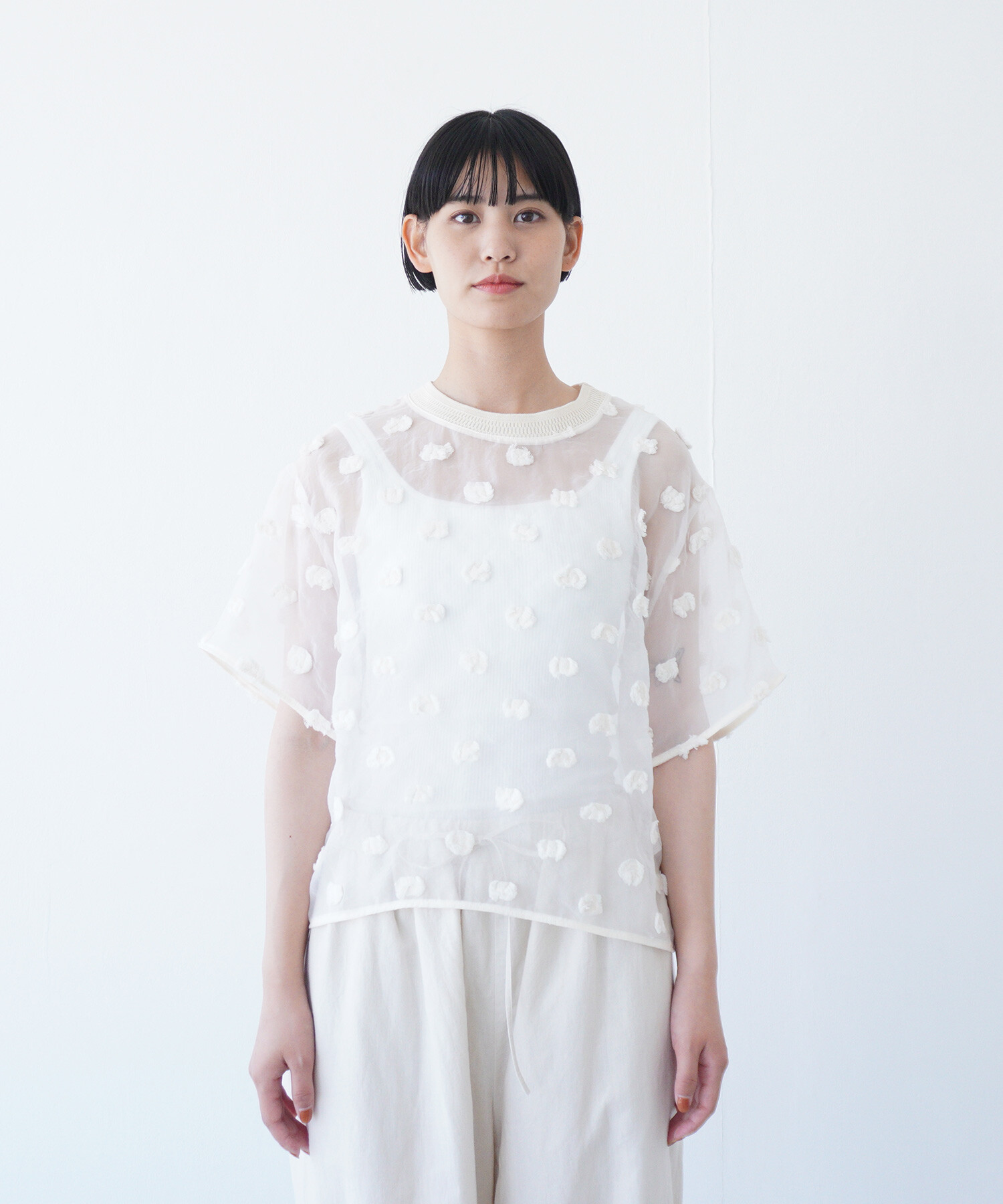 AMBIDEX Store 〇氷dot jacquard ブラウス(F キナリ): FLAT-cic