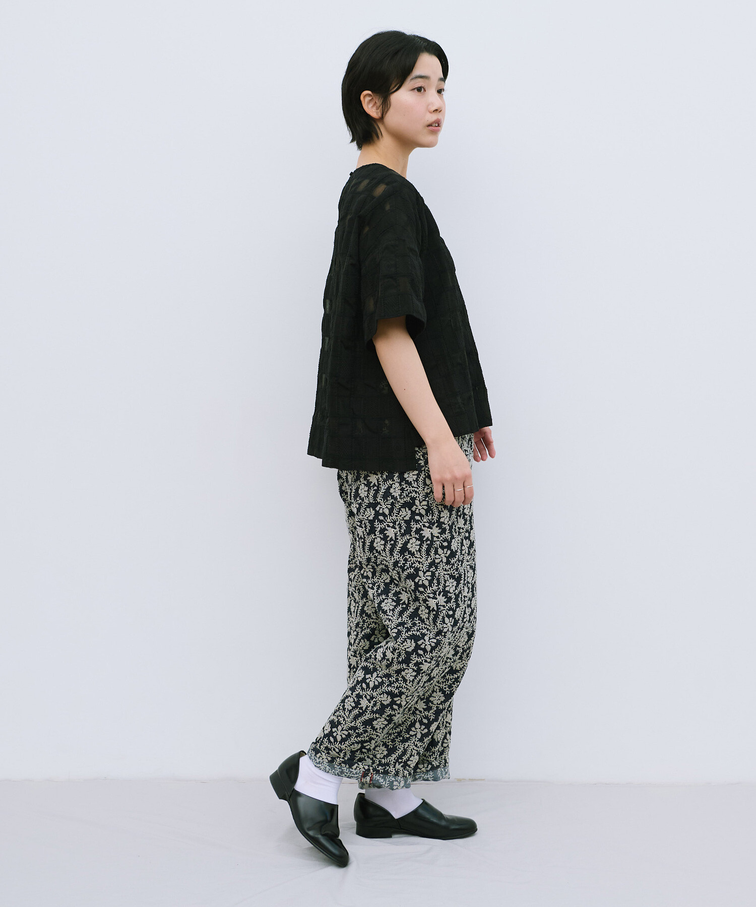 AMBIDEX Store 【予約販売】garden embroidery デニムパンツ(F navy