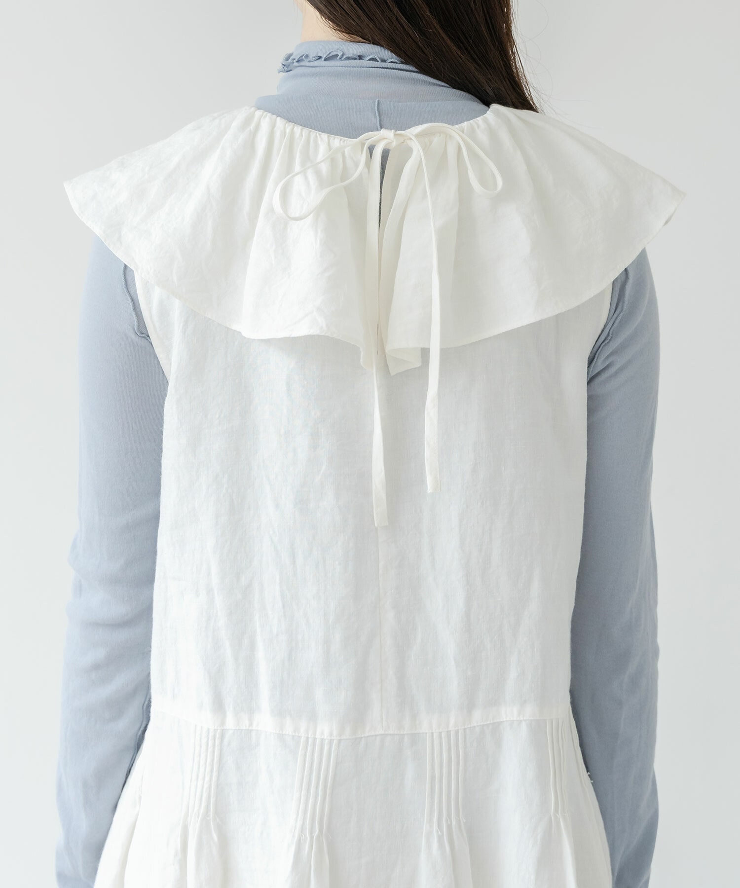 AMBIDEX Store ○linen pin tuck dress 01(F シロ): FLAT-cic-HATENA
