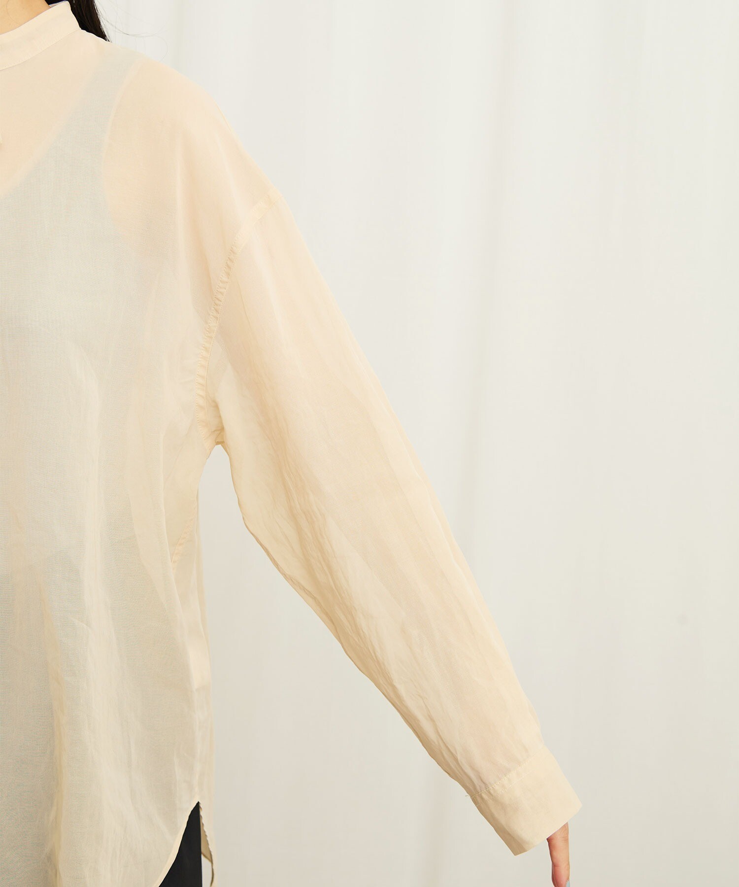 AMBIDEX Store ○ribbon organdy long shirt(F キナリ): l