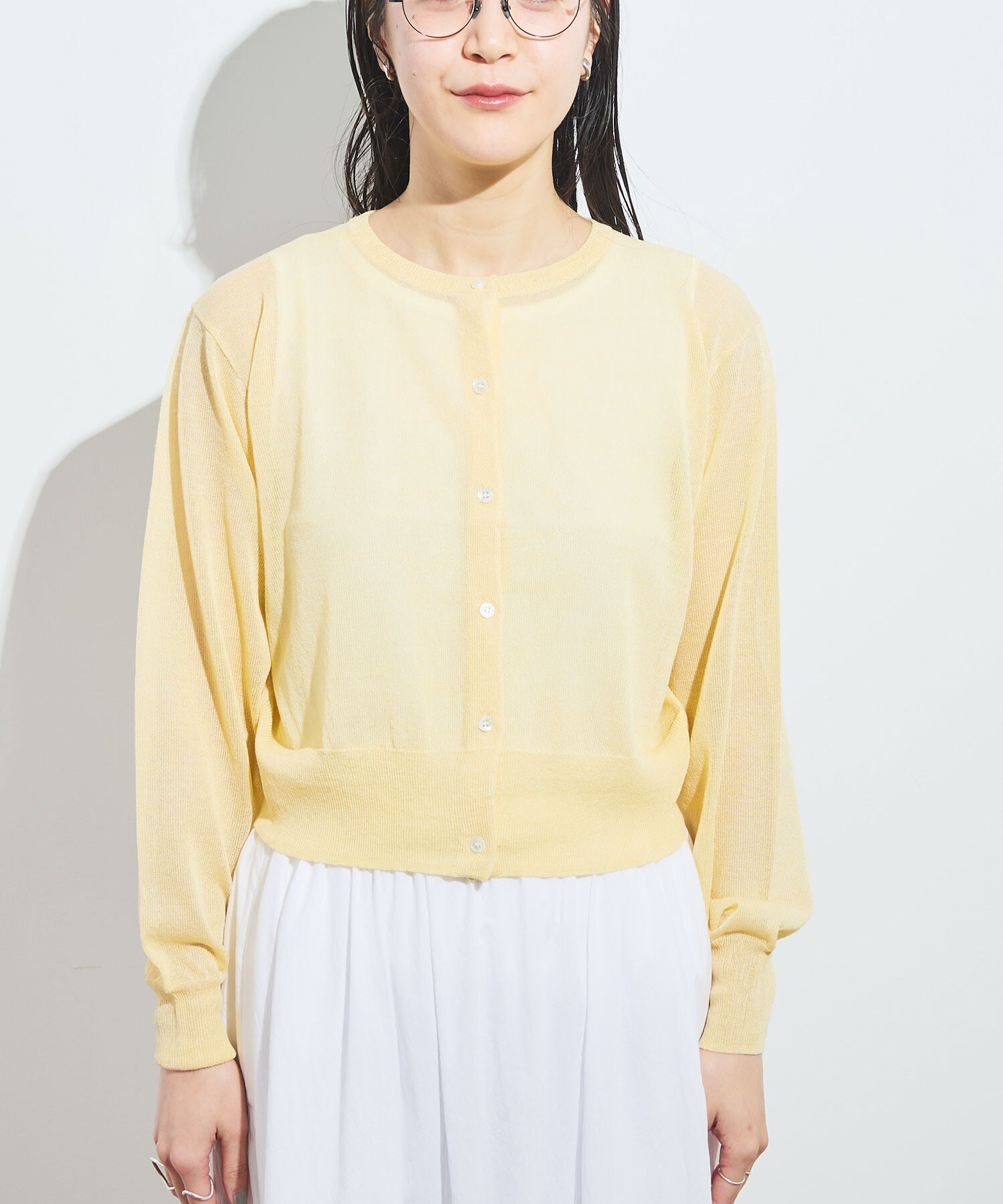 La Bastide des Laurmarin ホワイトカーディガン新品 セール】 【洗える/7分袖】さらっと羽織れる トッパー