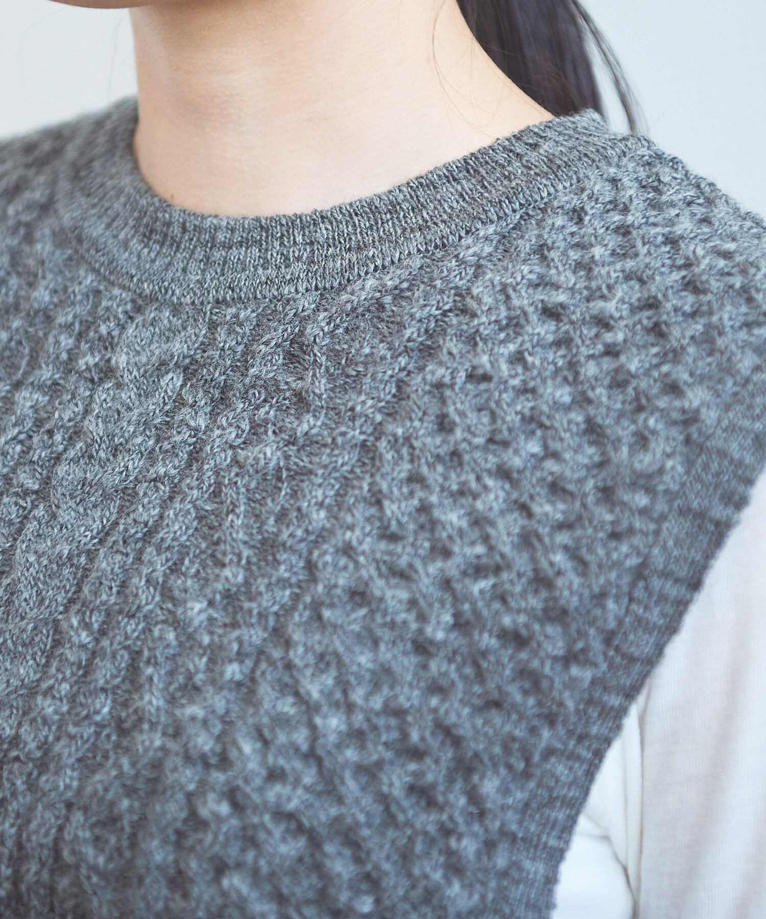 AMBIDEX Store ○アラン＆ケーブル編み ビスチェプルオーバー(F キナリ