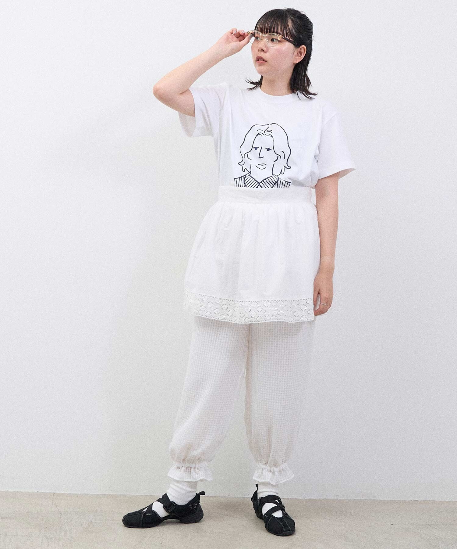 AMBIDEX Store SATIN SOCCER ギンガム パンツ(F シロ×クロ